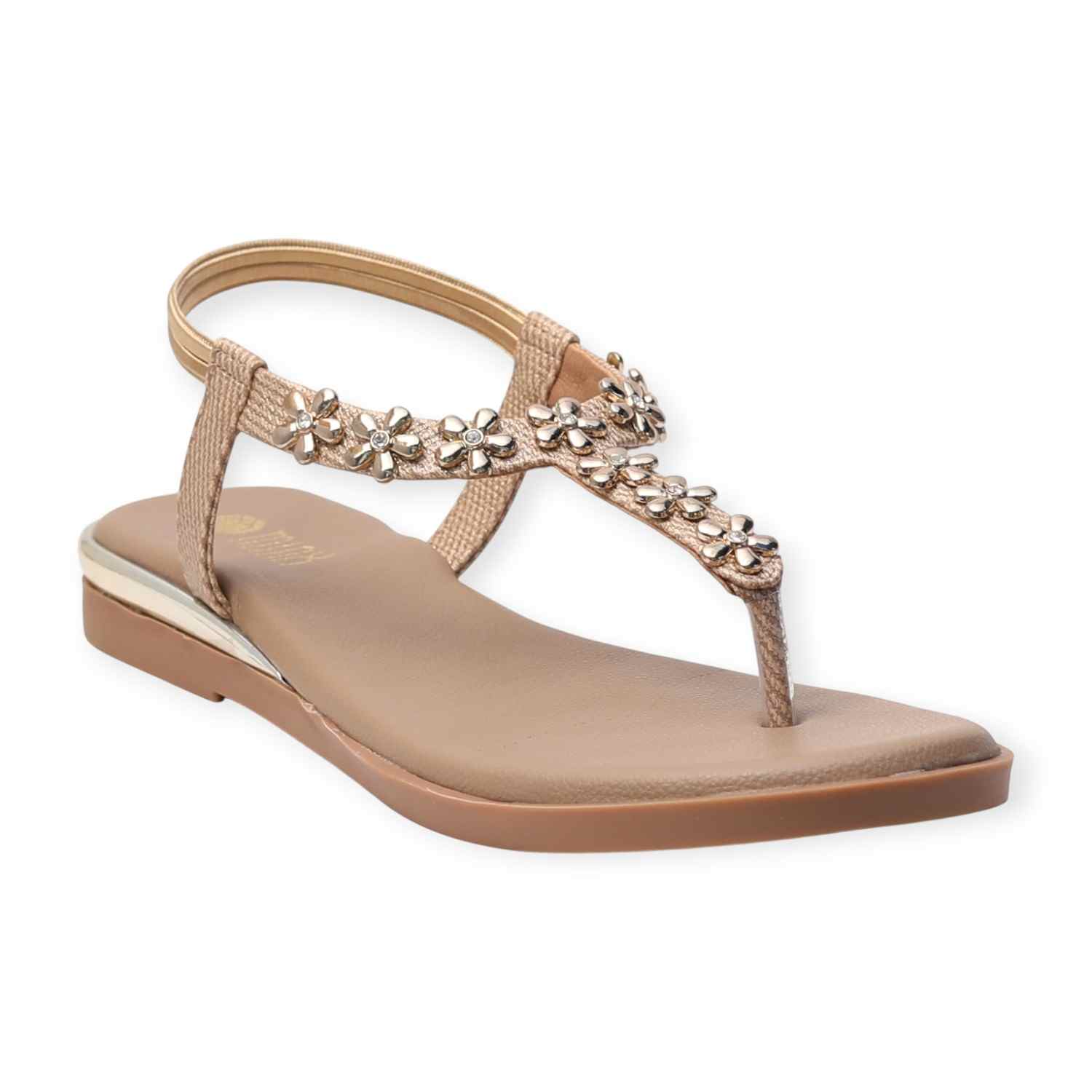 Minx Women’s Embellished Flat Sandals with Toe-Post Design