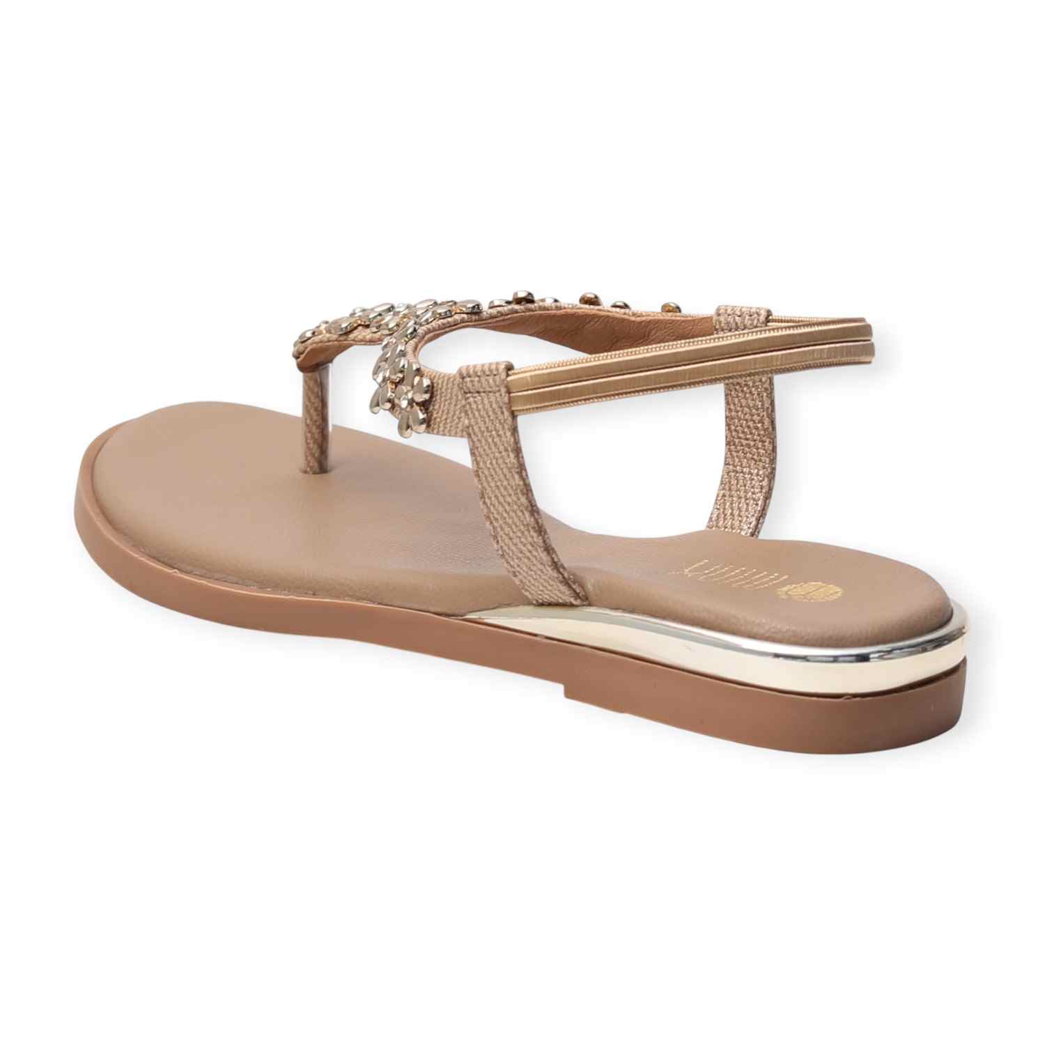 Minx Women’s Embellished Flat Sandals with Toe-Post Design