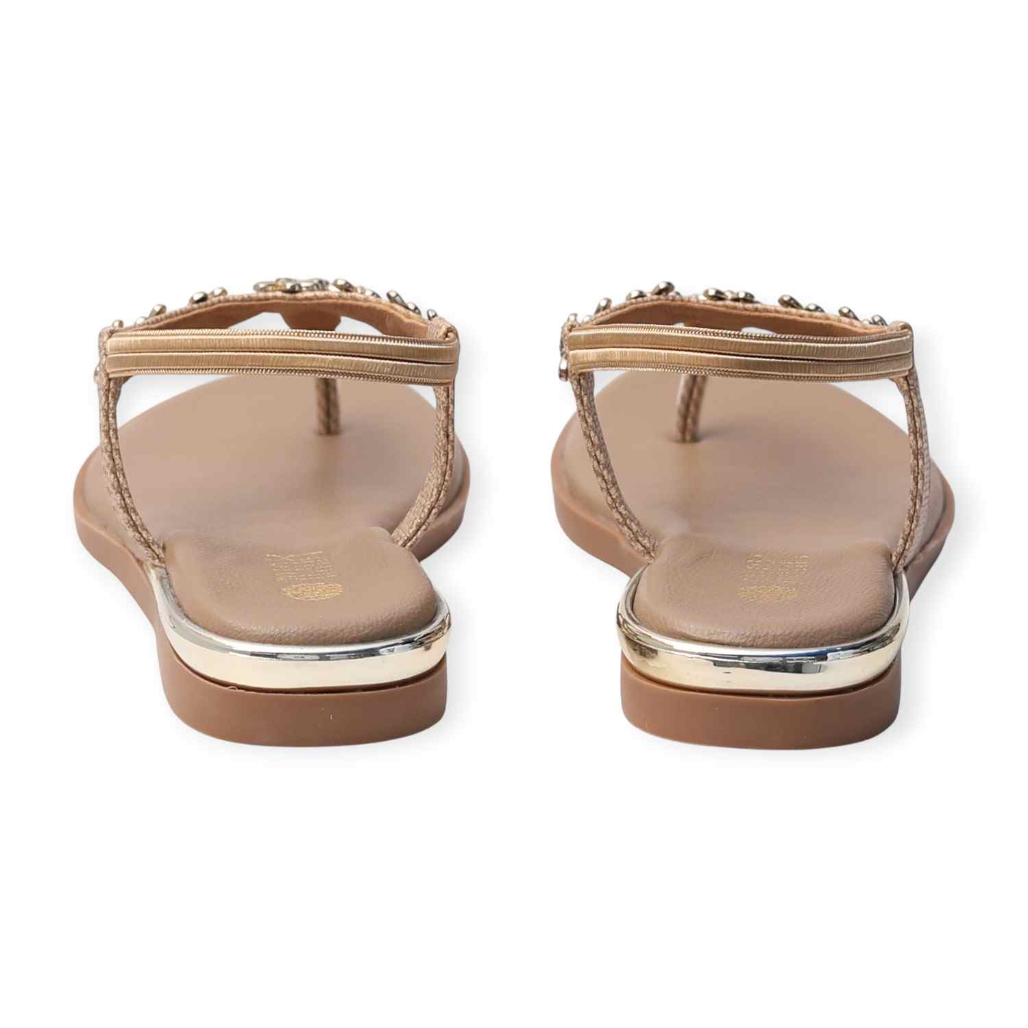 Minx Women’s Embellished Flat Sandals with Toe-Post Design