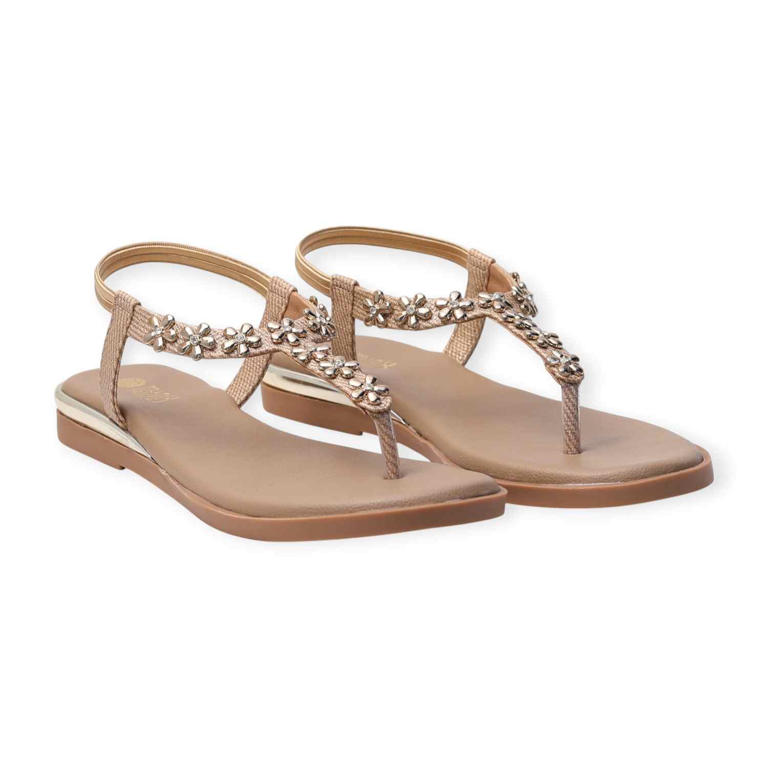 Minx Women’s Embellished Flat Sandals with Toe-Post Design