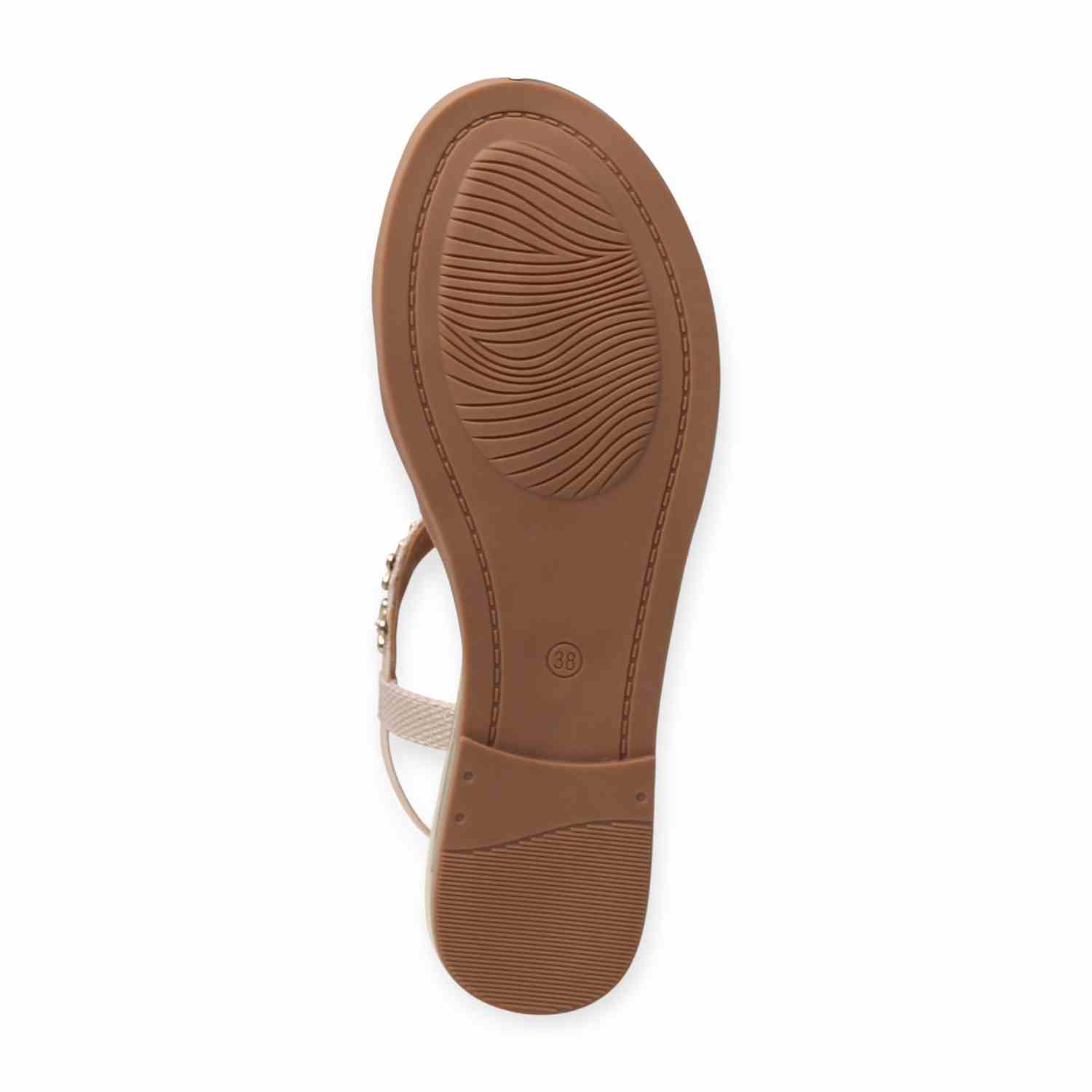 Minx Women’s Gold Embellished Flat Sandals with Toe-Post Design