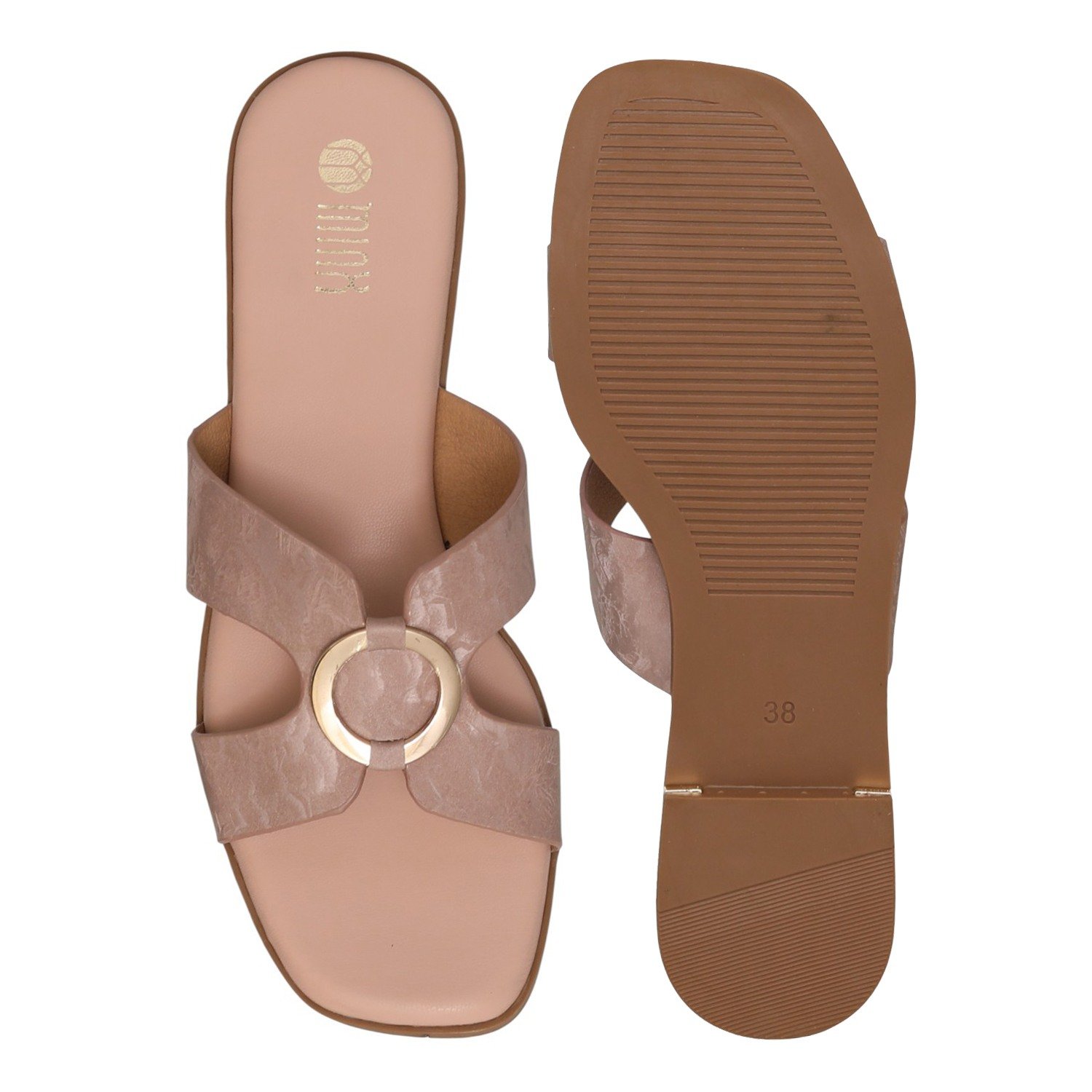 Women's Peach Glaze  Buckle Heel