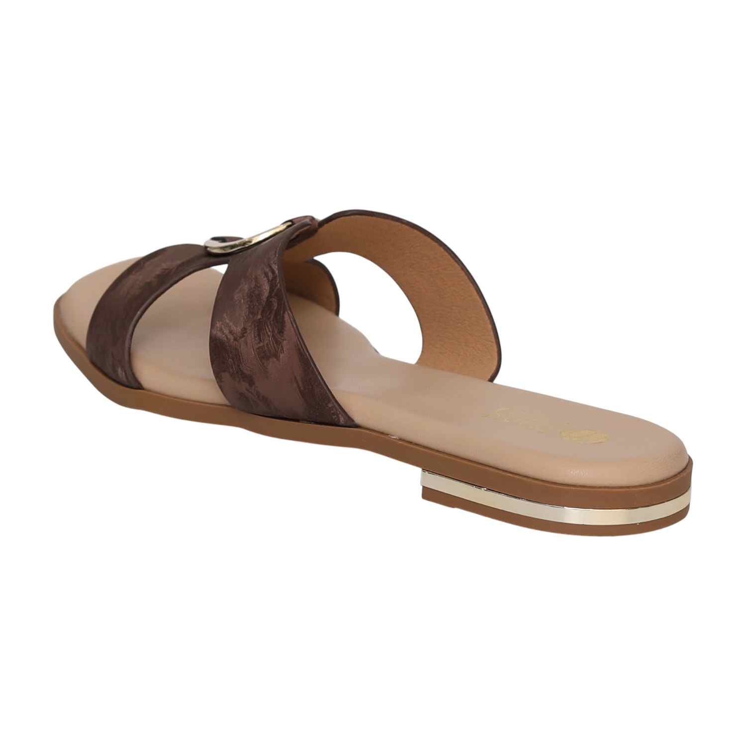 Women's Burnished Copper Buckle Heel
