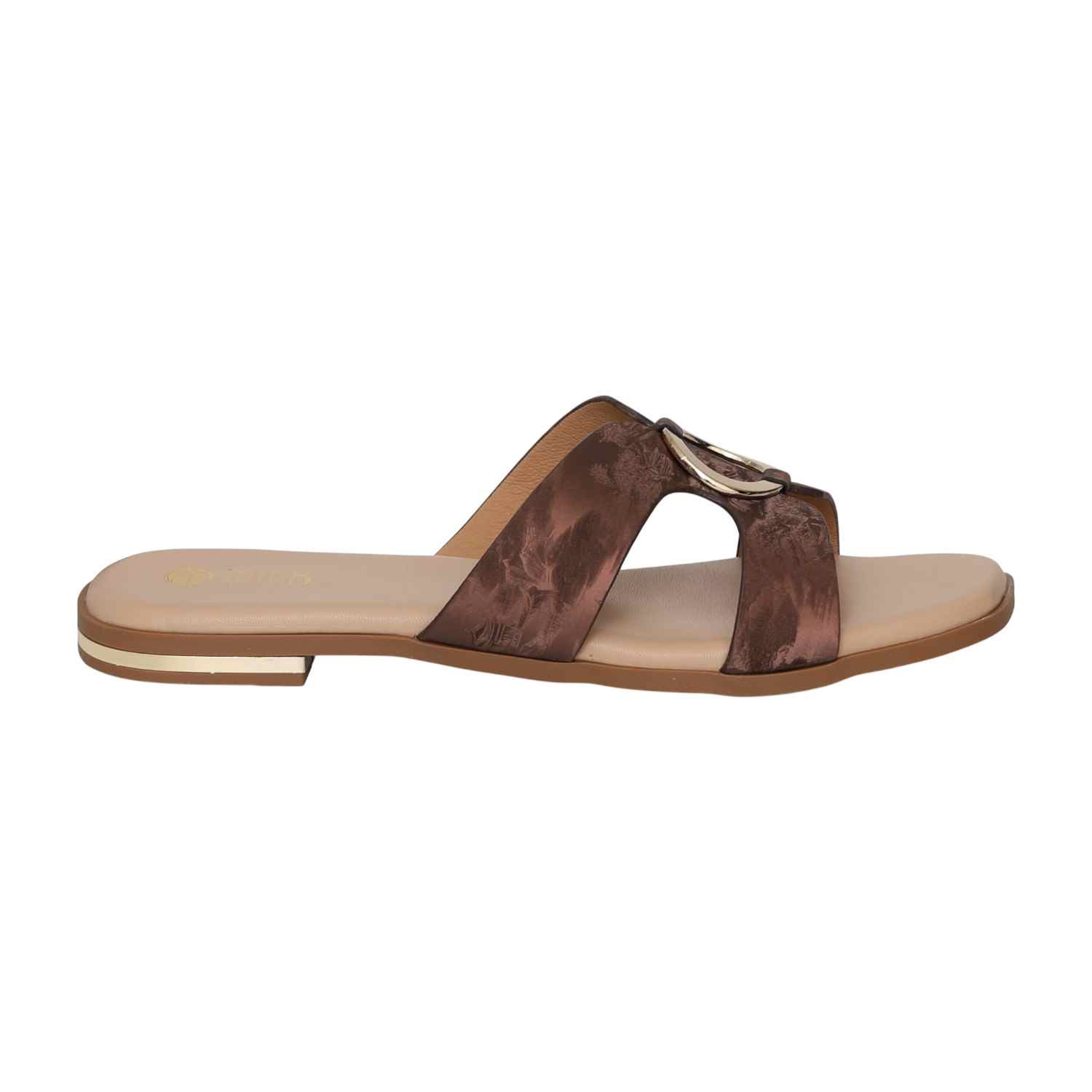 Women's Burnished Copper Buckle Heel