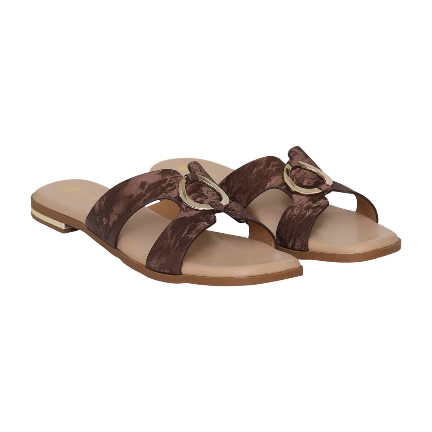 Women's Burnished Copper Buckle Heel