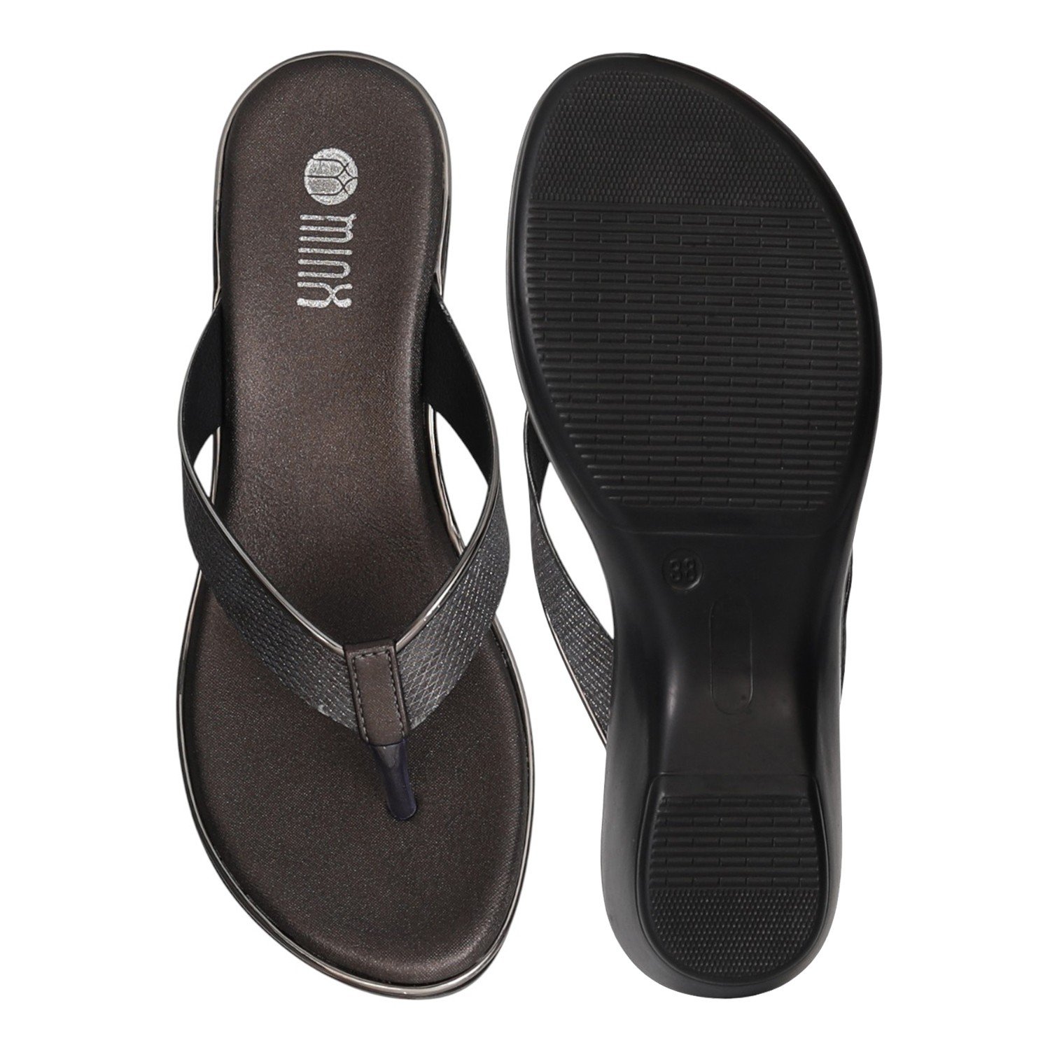 Womens Graphite Glam Wedge Sandal