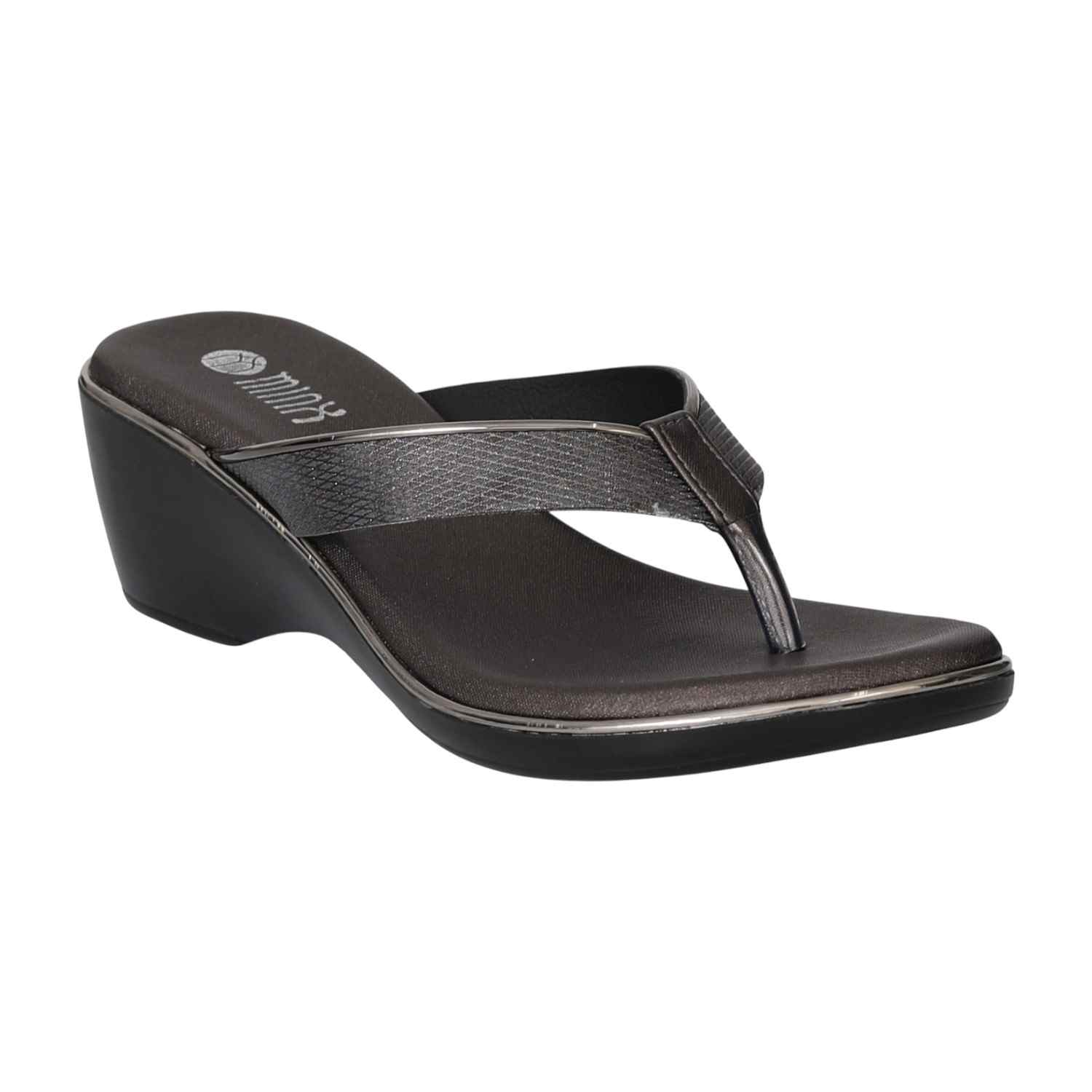 Womens Graphite Glam Wedge Sandal