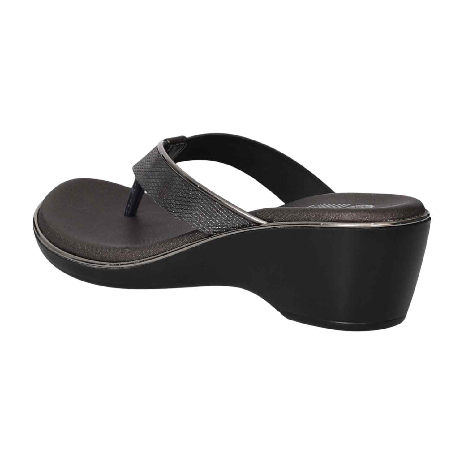Womens Graphite Glam Wedge Sandal
