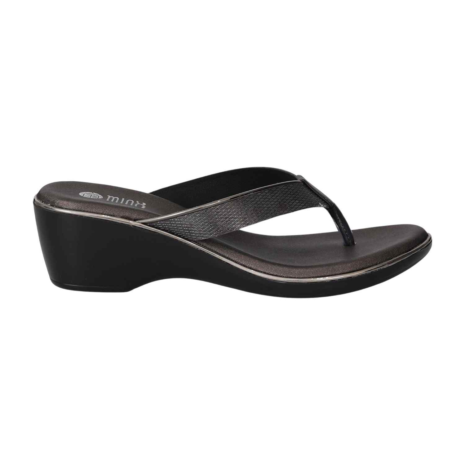 Womens Graphite Glam Wedge Sandal