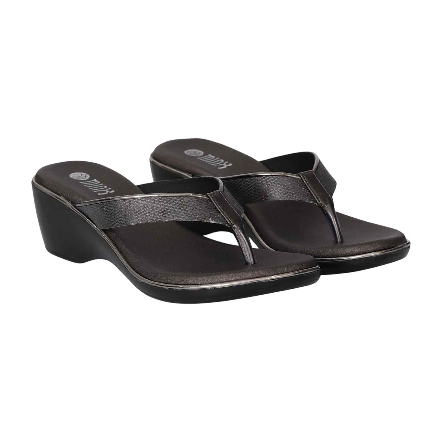 Womens Graphite Glam Wedge Sandal