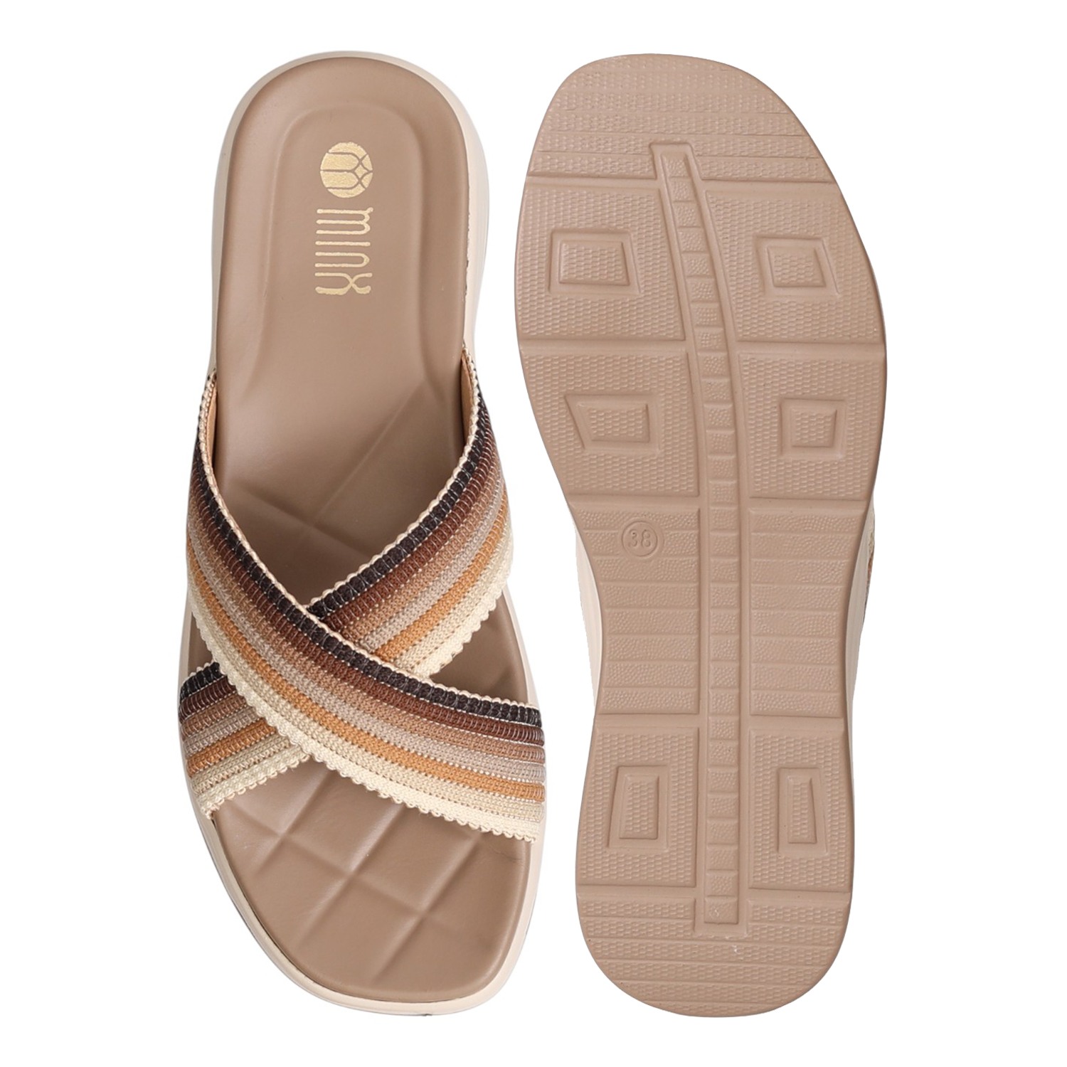 Women Earthy  Crossstrap Slide Sandals
