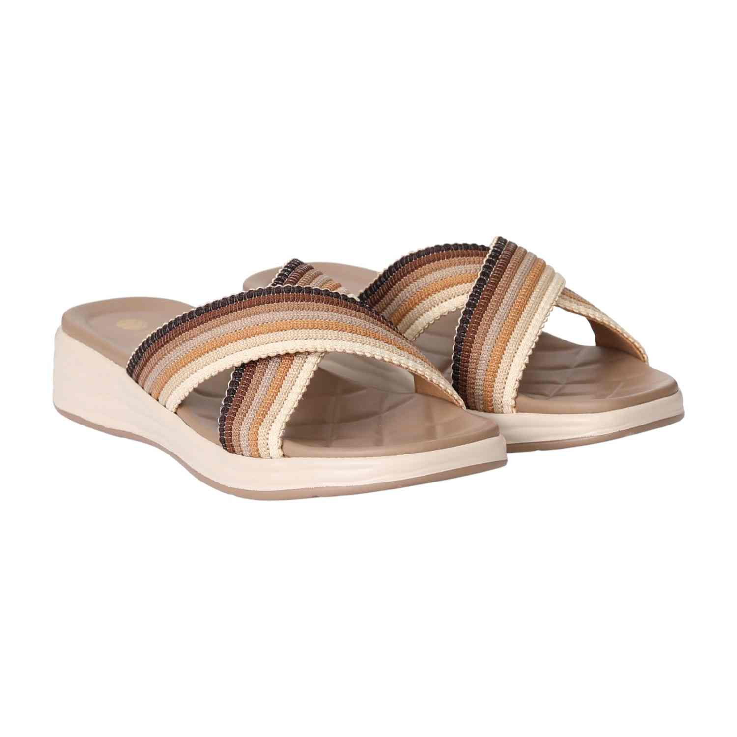 Women Earthy  Crossstrap Slide Sandals