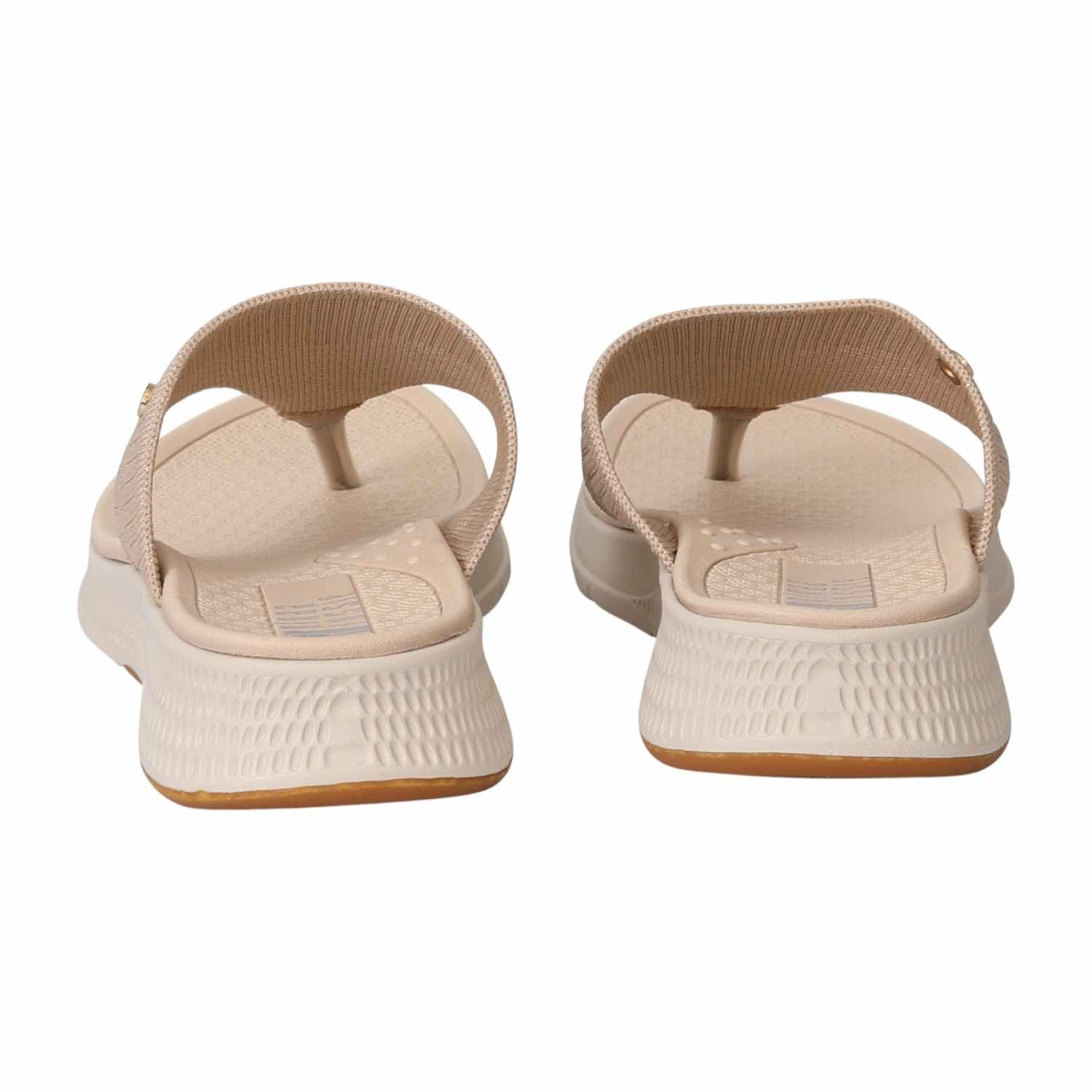 Women Neutral Knit Thong Sandals
