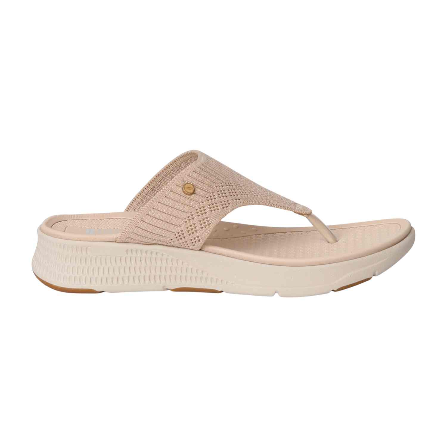Women Neutral Knit Thong Sandals