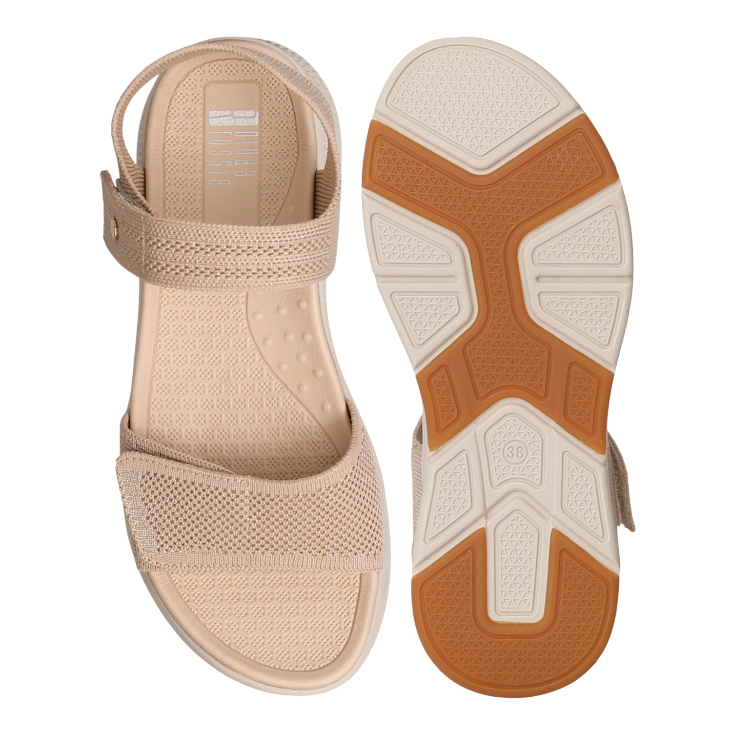 Women Beige Athleisure Sandals