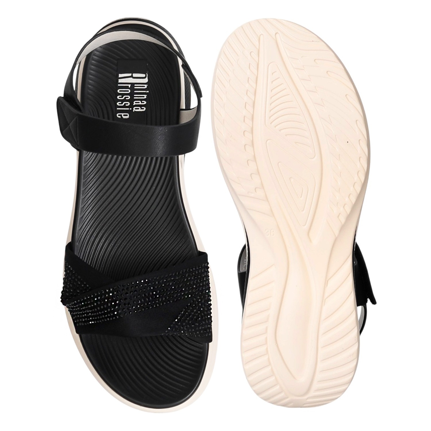 Women Black Glam Sandals