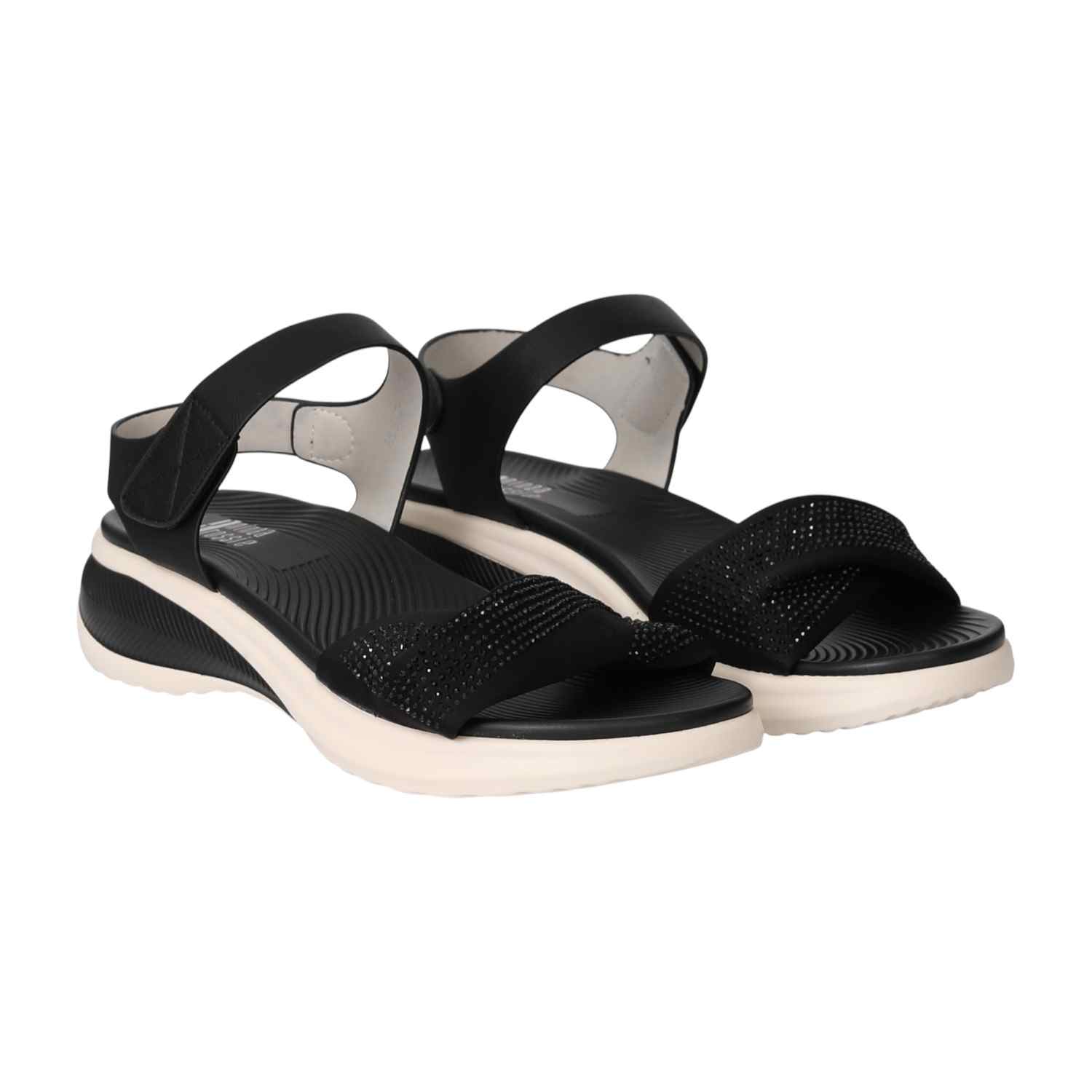 Women Black Glam Sandals