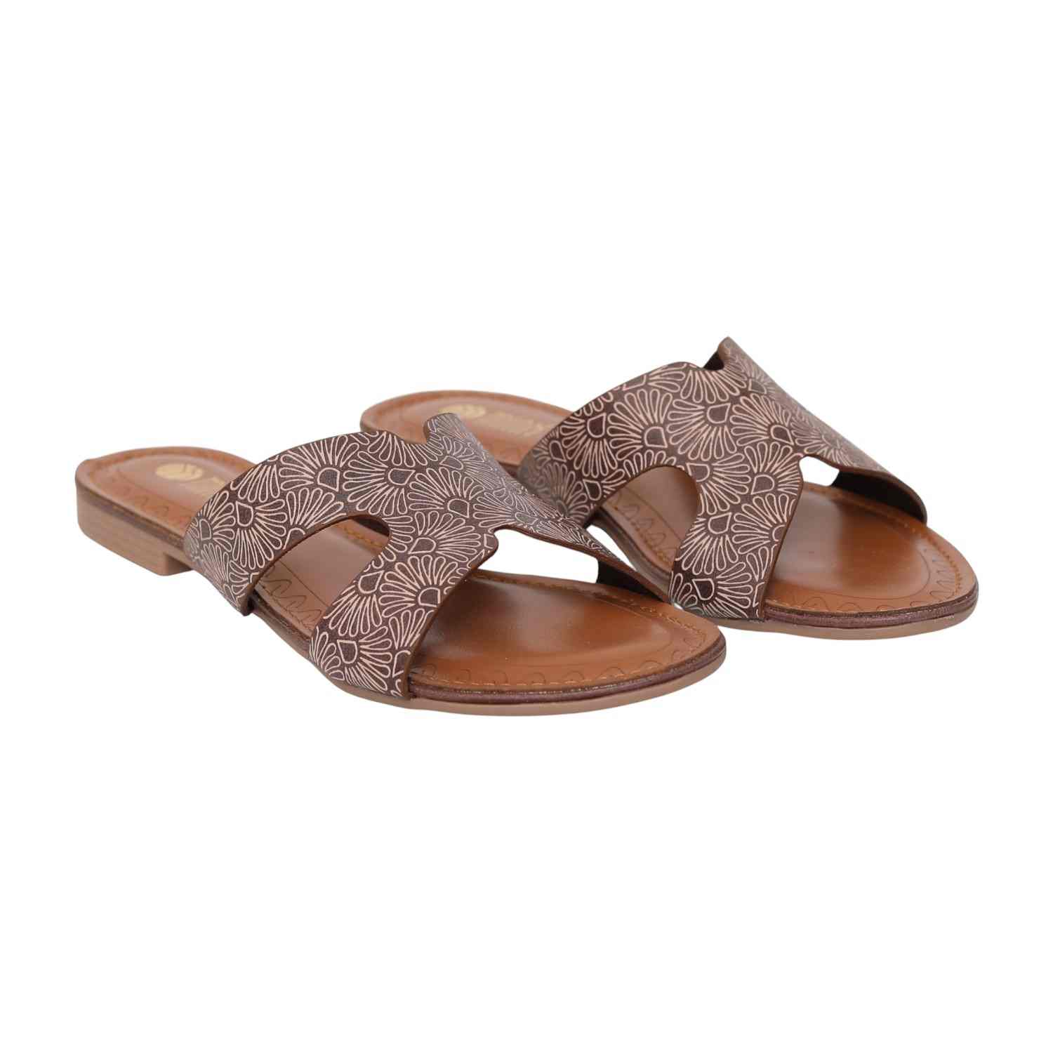 Womens Mocha Marigold Low Heel Sandal