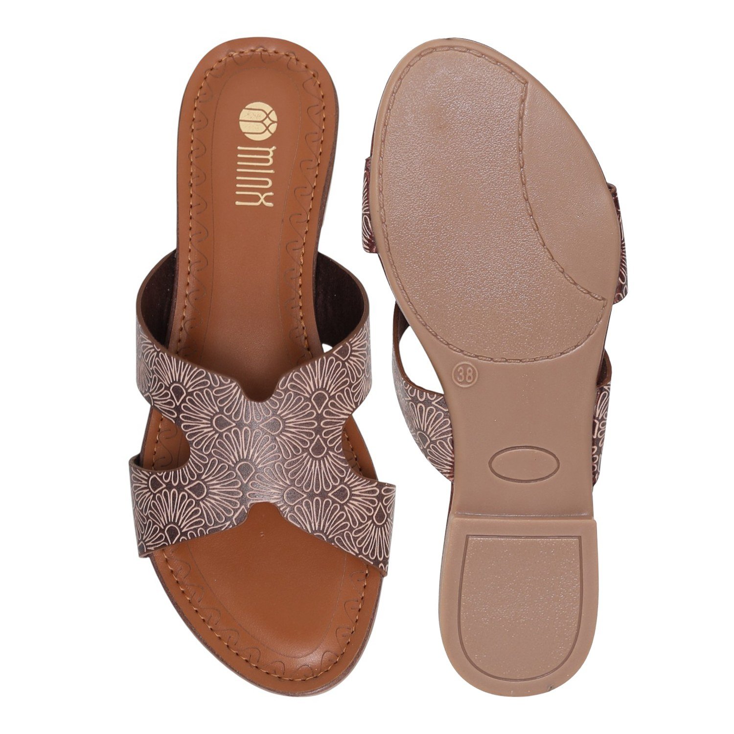 Womens Mocha Marigold Low Heel Sandal