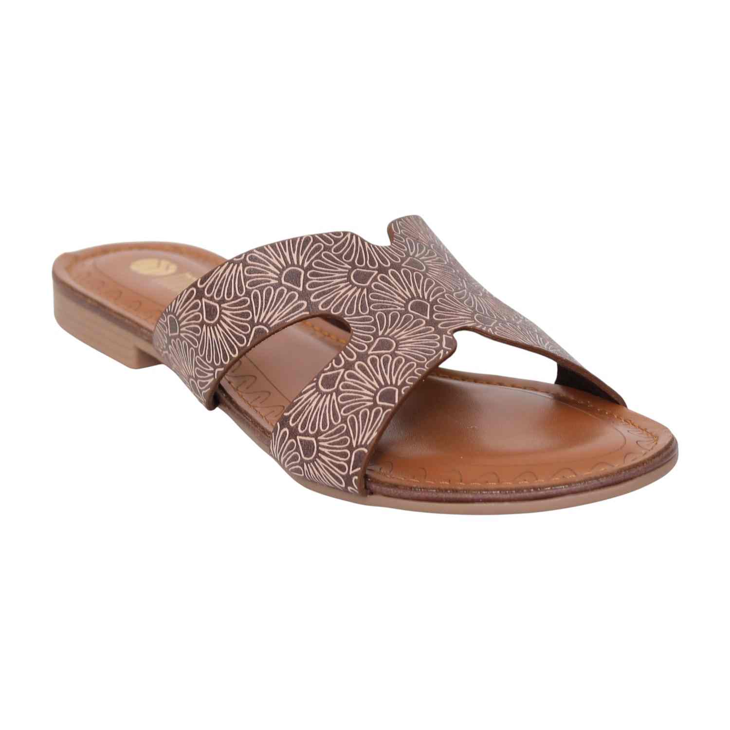 Womens Mocha Marigold Low Heel Sandal