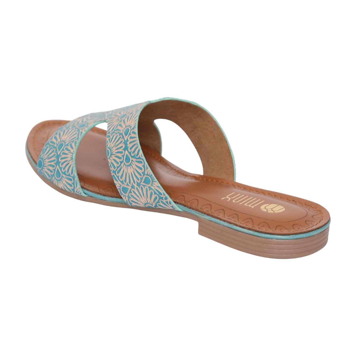 Womens Aqua Marigold Low Heel Sandal