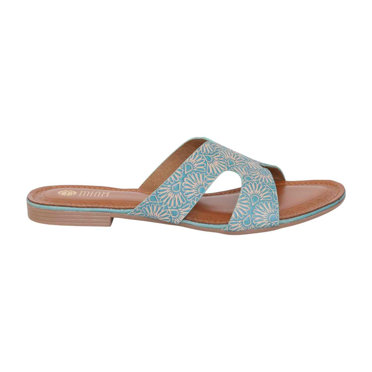 Womens Aqua Marigold Low Heel Sandal