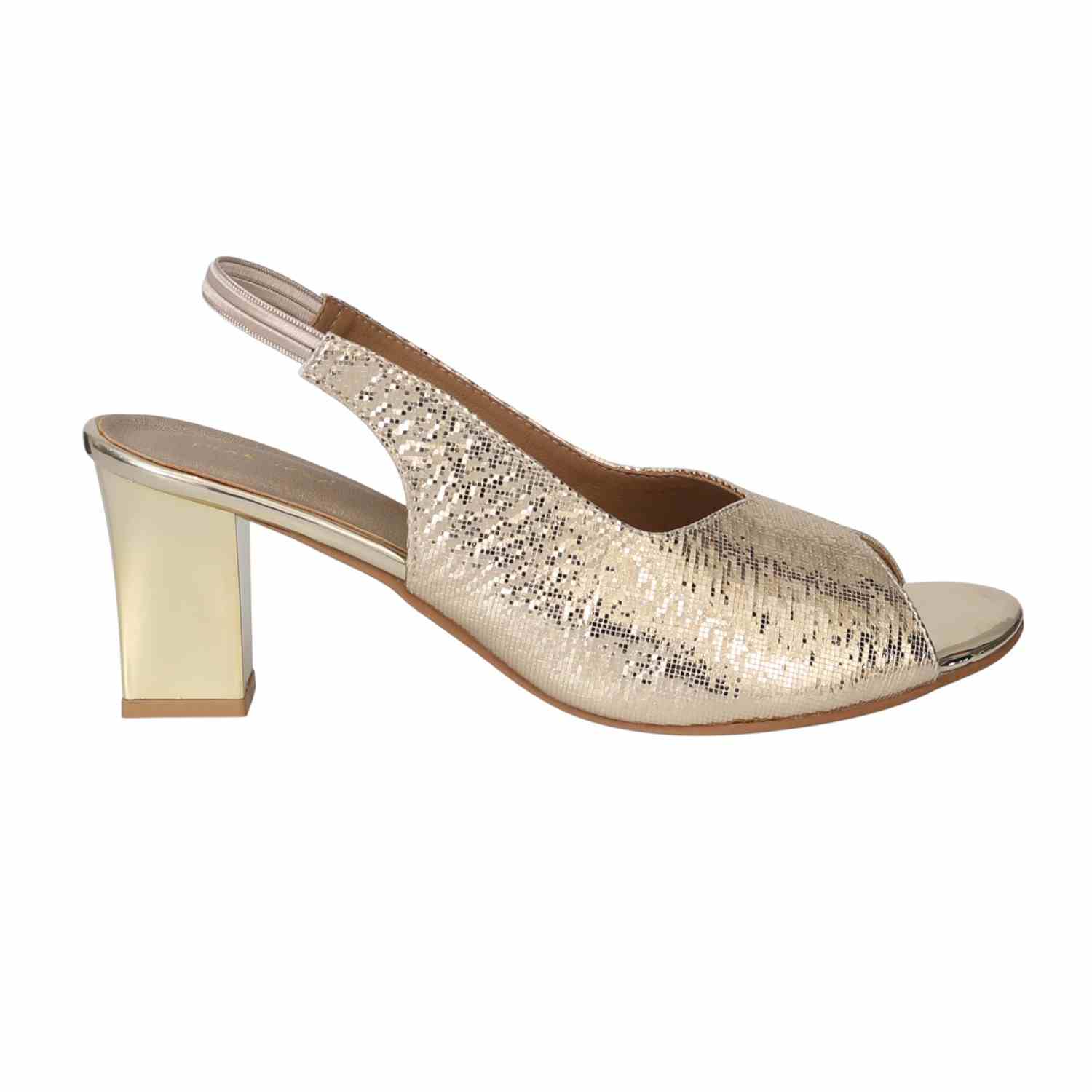 Women Golden Spark Slingback Heels