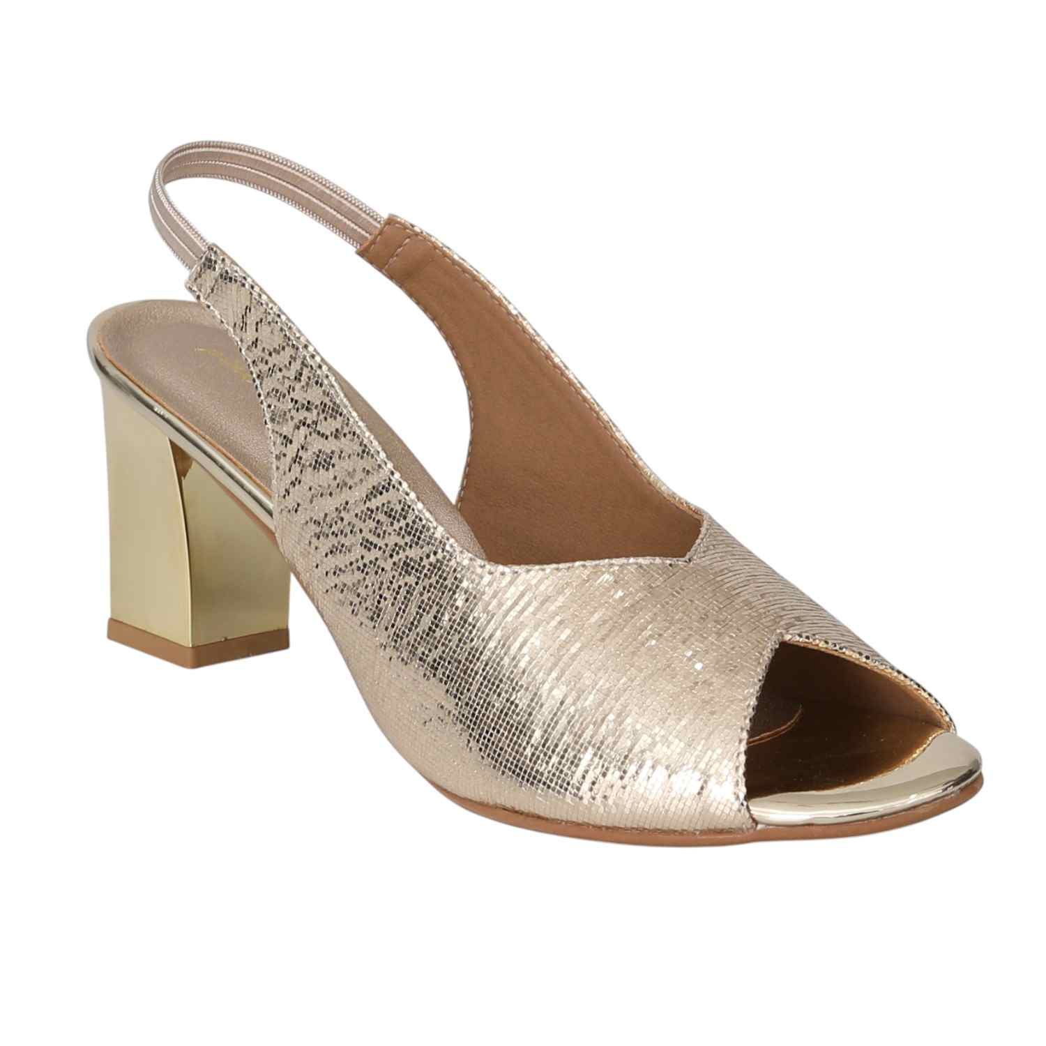 Women Golden Spark Slingback Heels