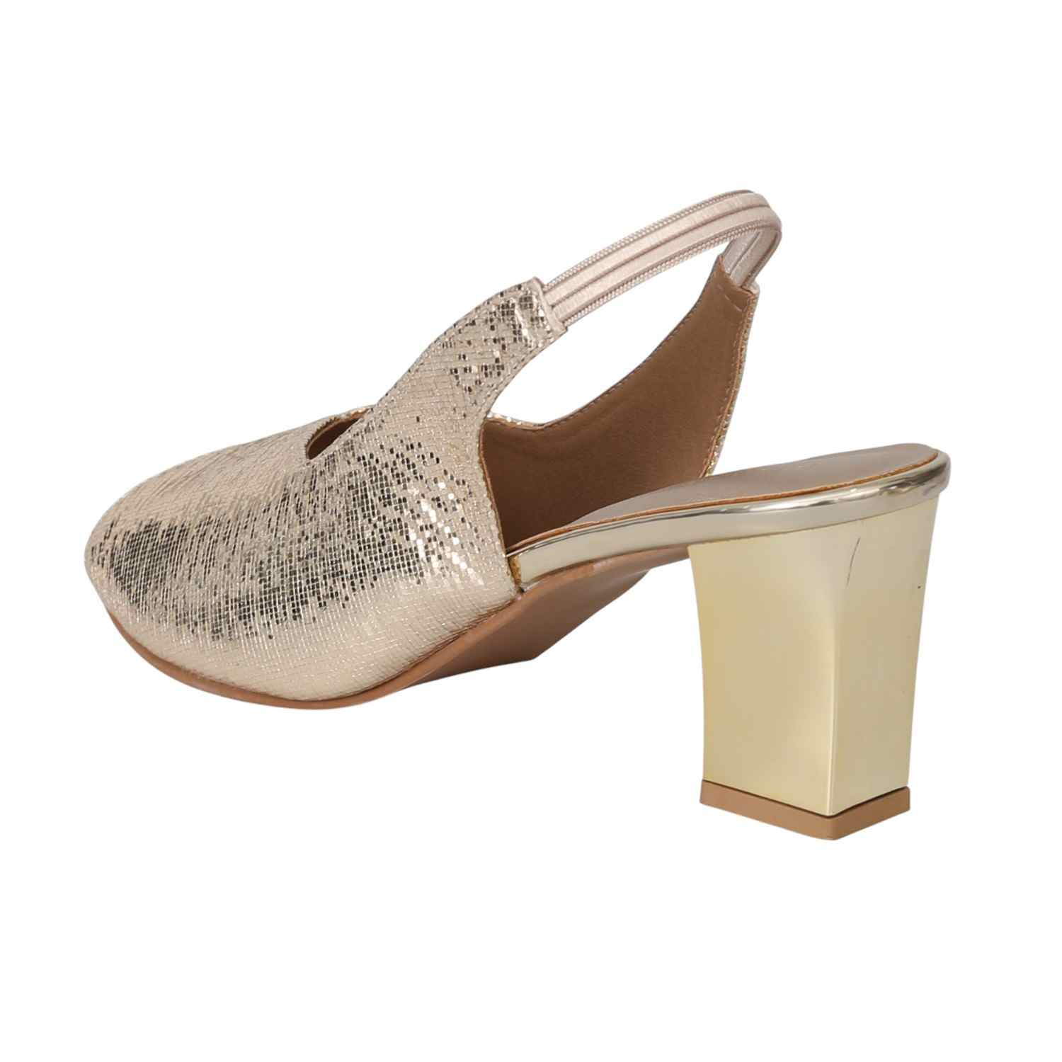 Women Golden Spark Slingback Heels
