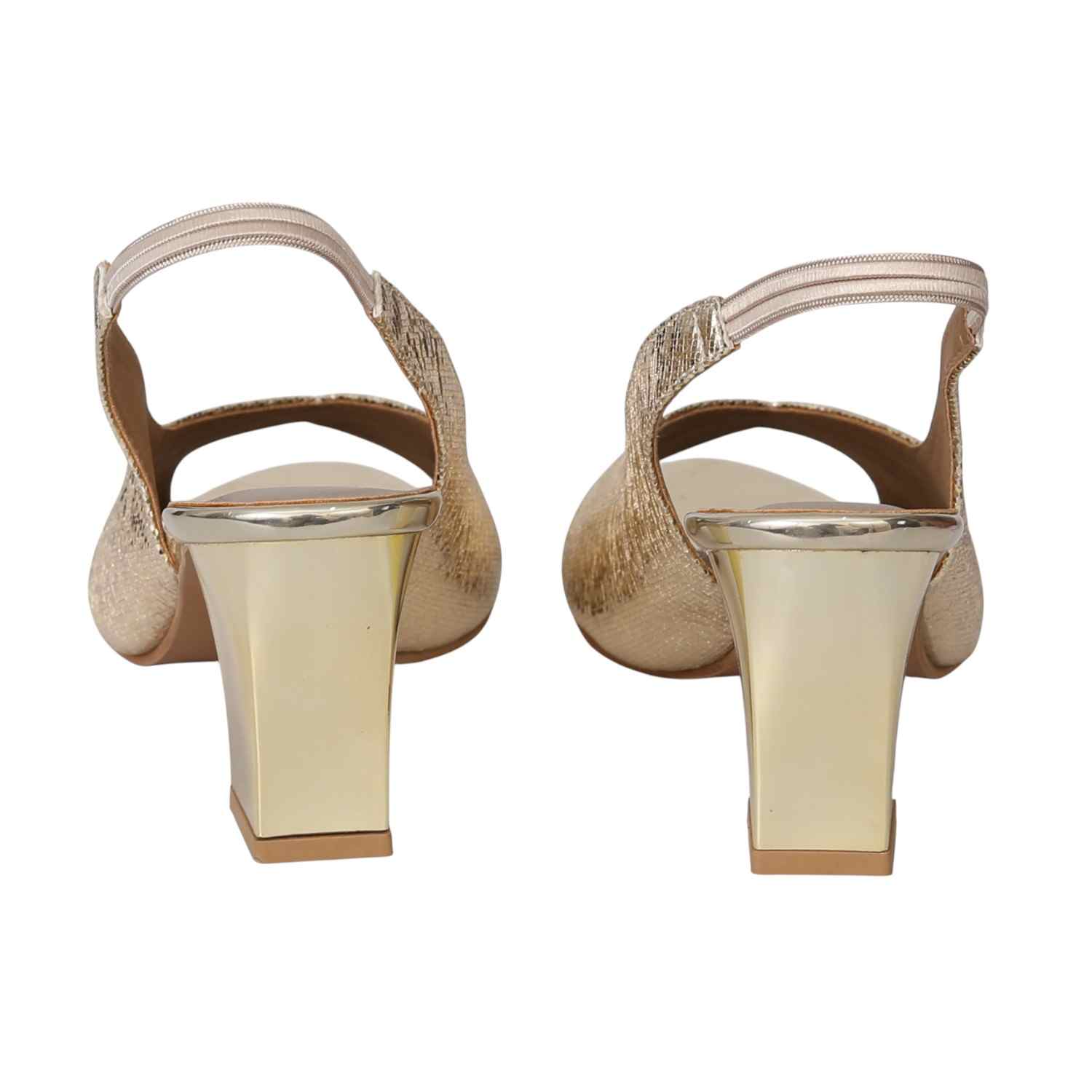 Women Golden Spark Slingback Heels