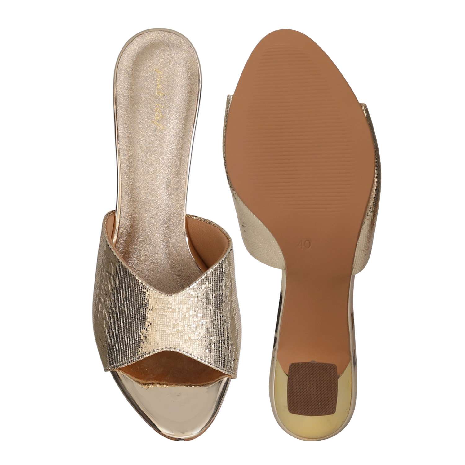 Women Golden Luxe Heels