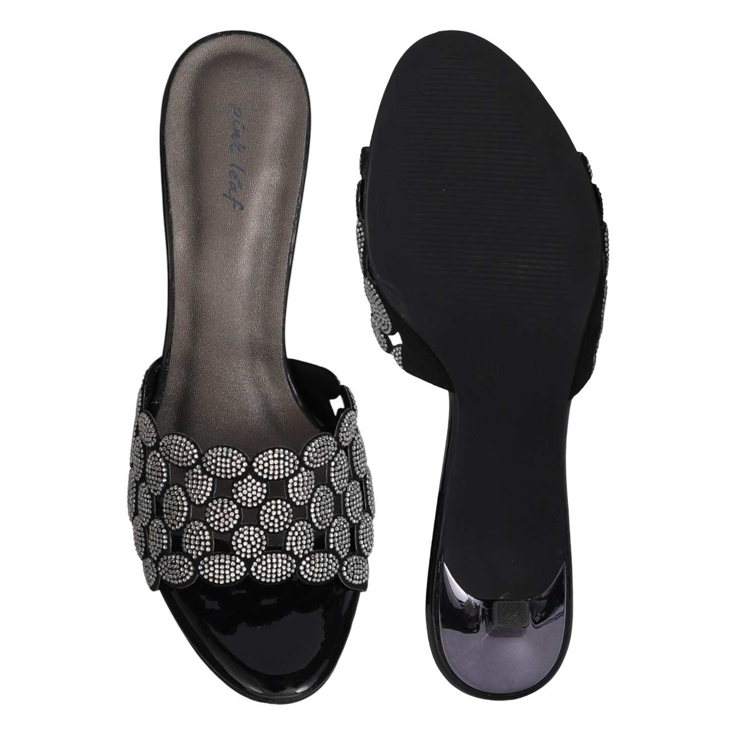 Women Gleam Circle Slip-On Heels