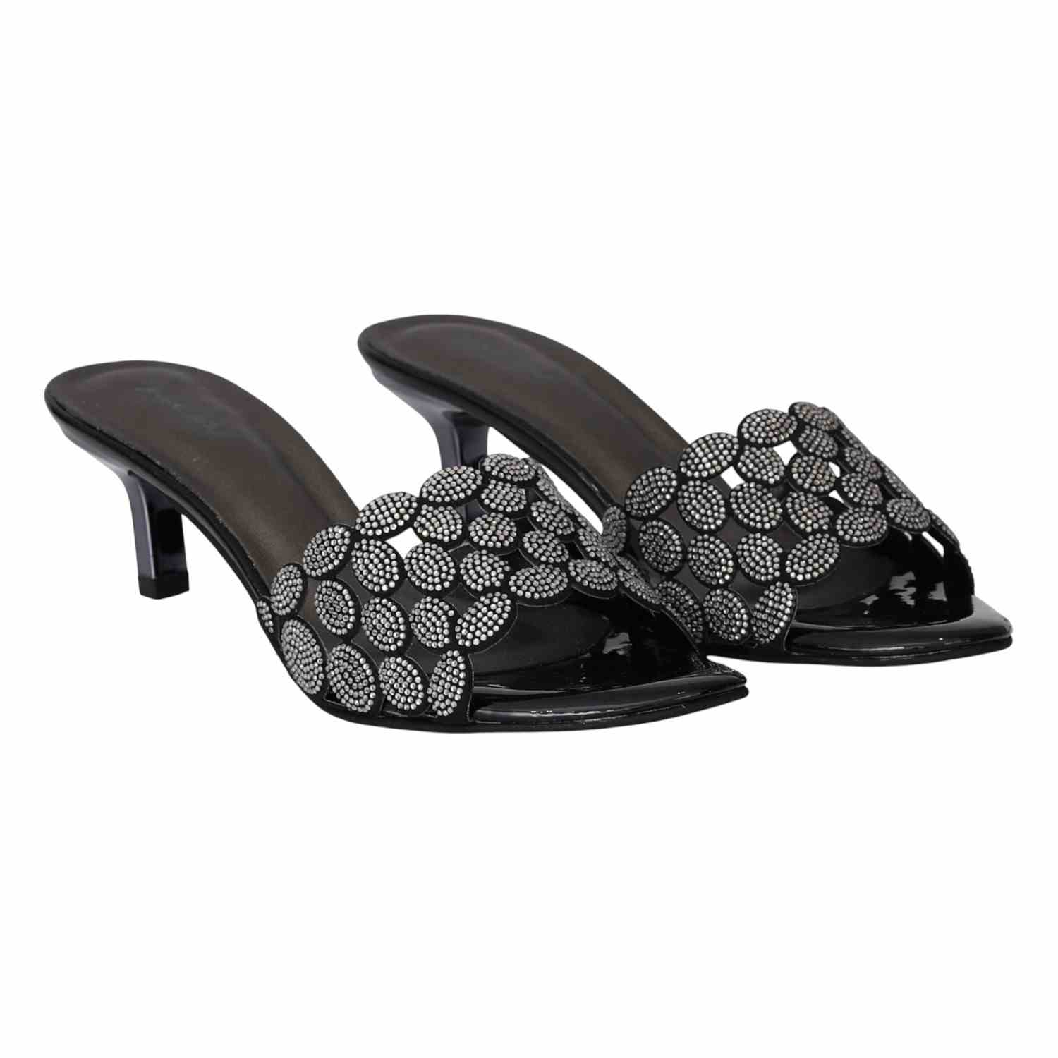 Women Gleam Circle Slip-On Heels