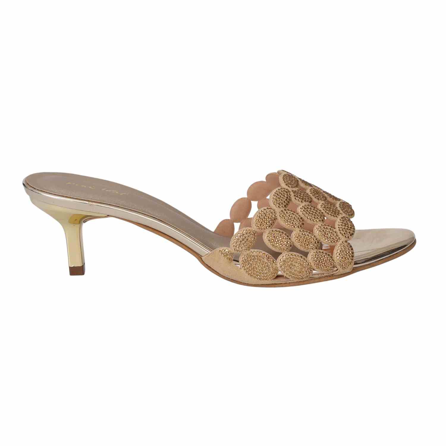 Women Gleam Circle Slip-On Heels