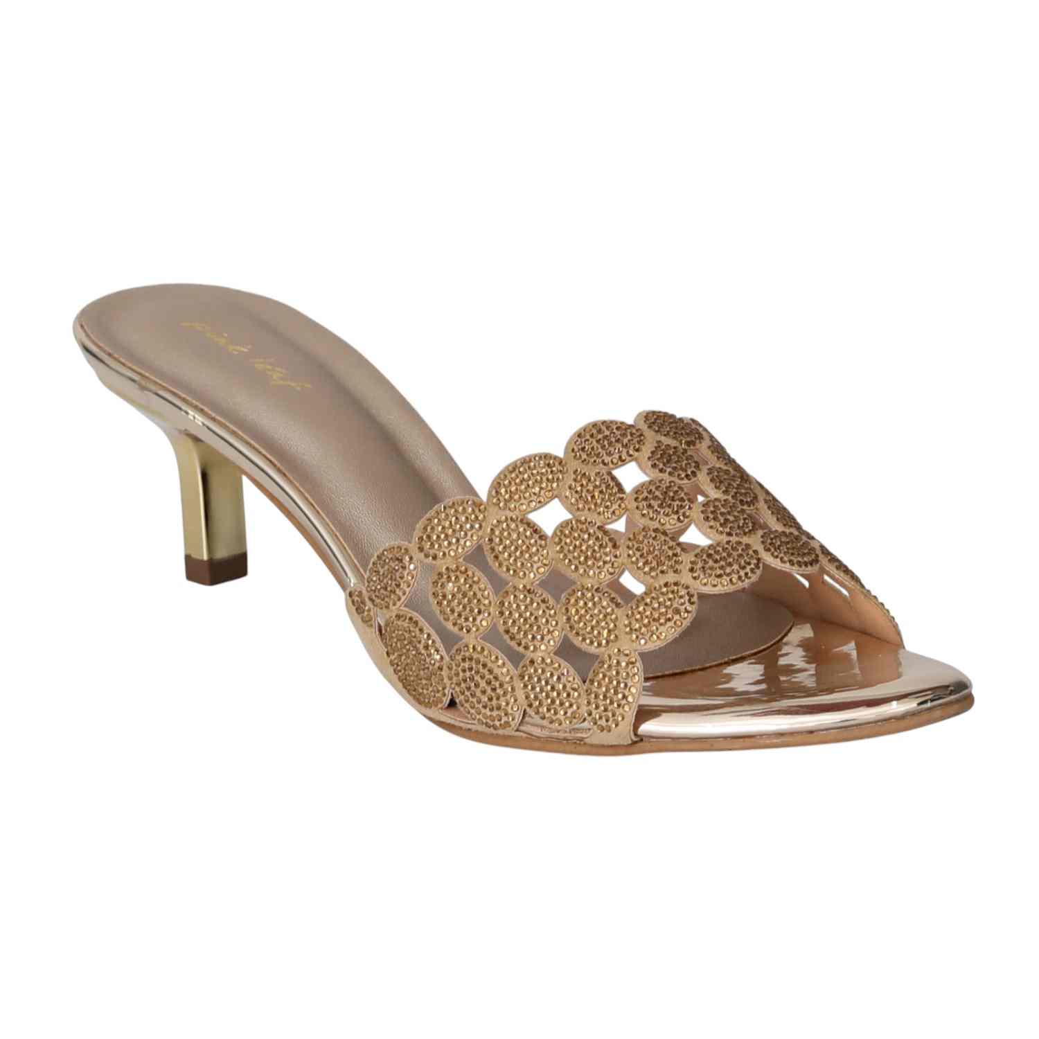 Women Gleam Circle Slip-On Heels