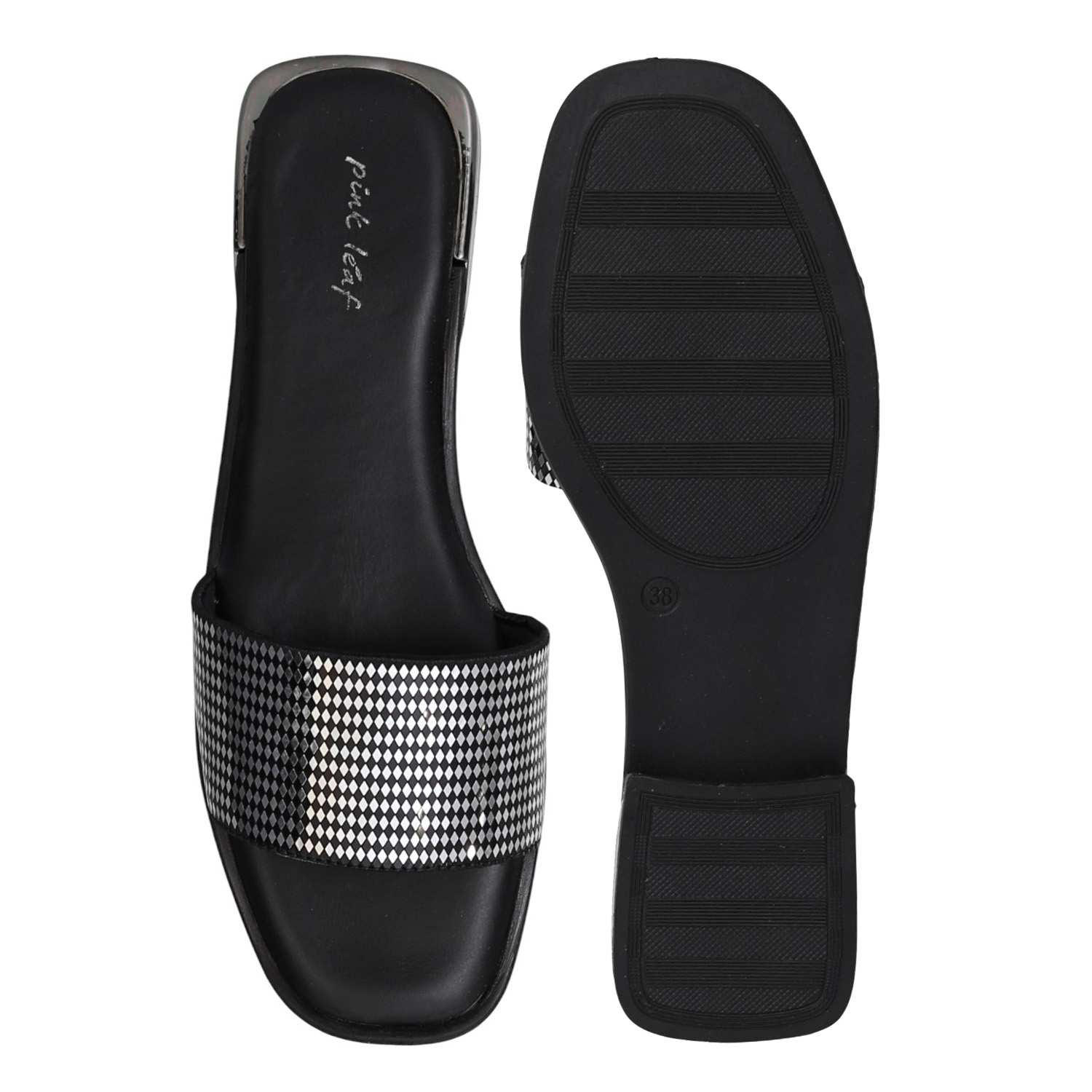 Women Black Metal Muse Sandals