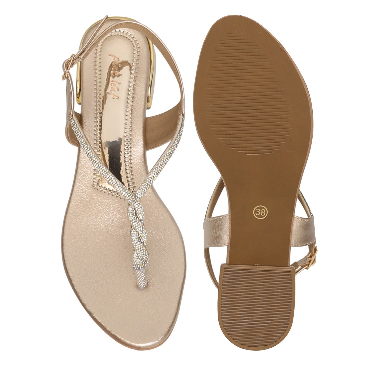 Women's Chiffon Gleam Crystal T-Strap Heels