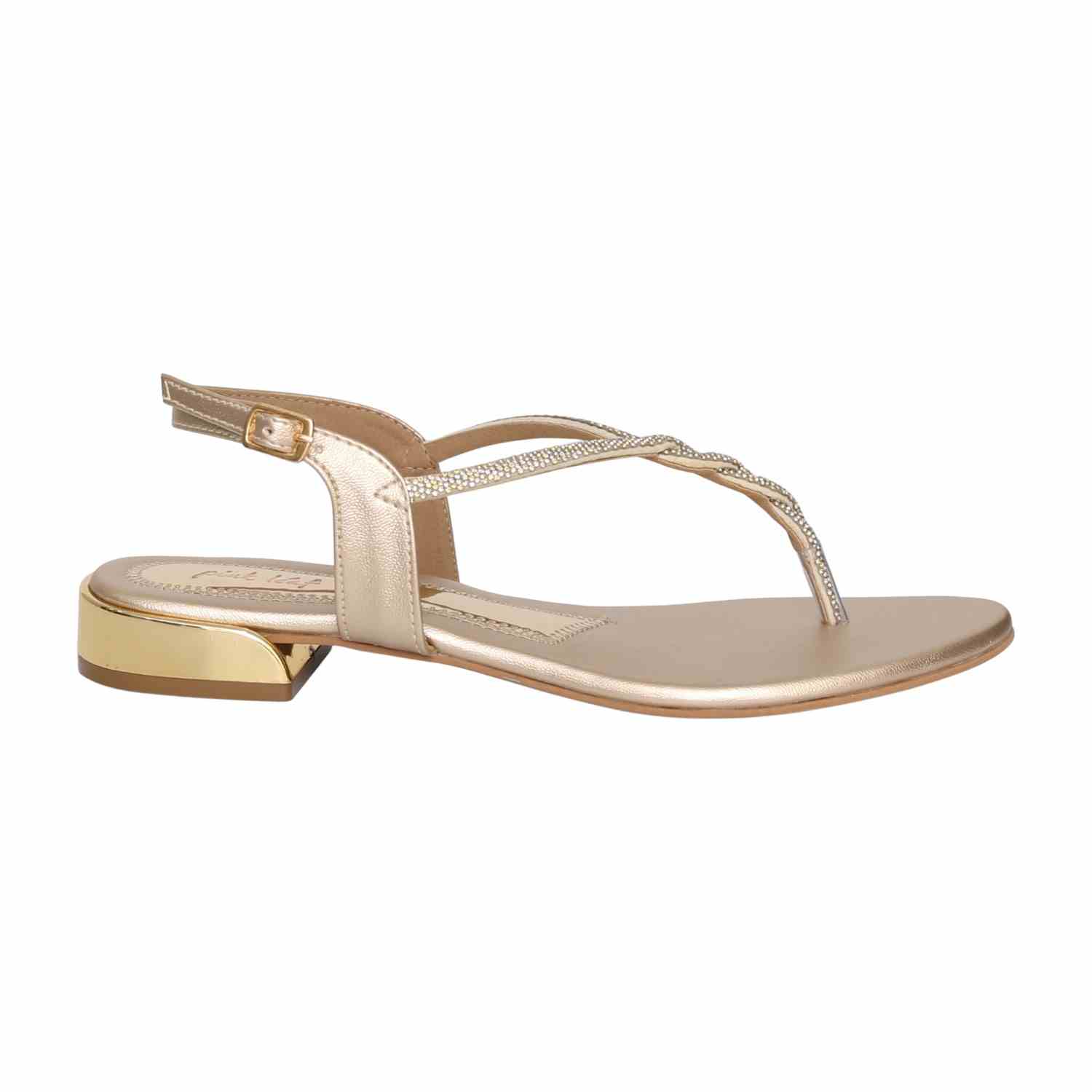 Women's Chiffon Gleam Crystal T-Strap Heels
