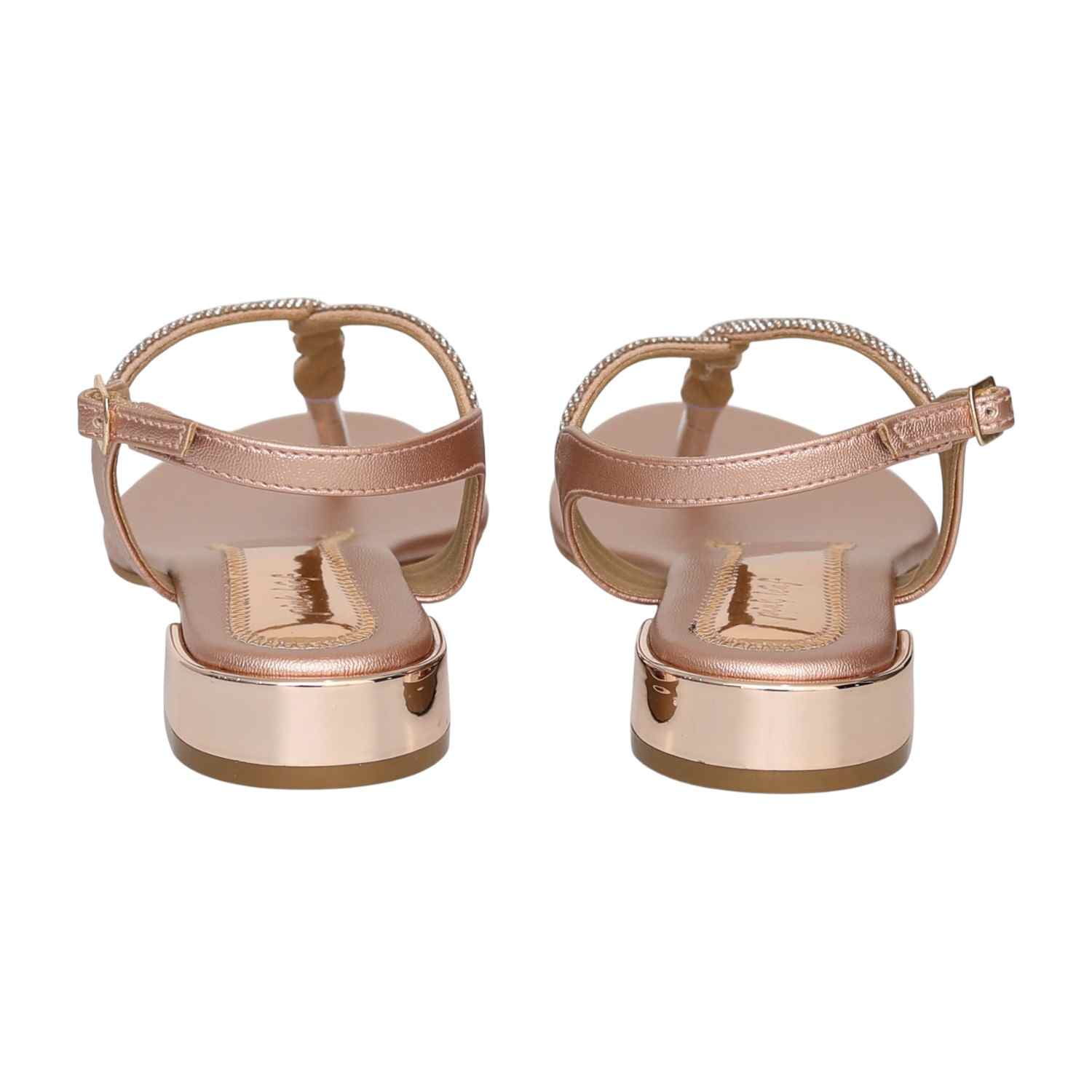 Women's Rose Shimmer Embellished T-Strap Heels