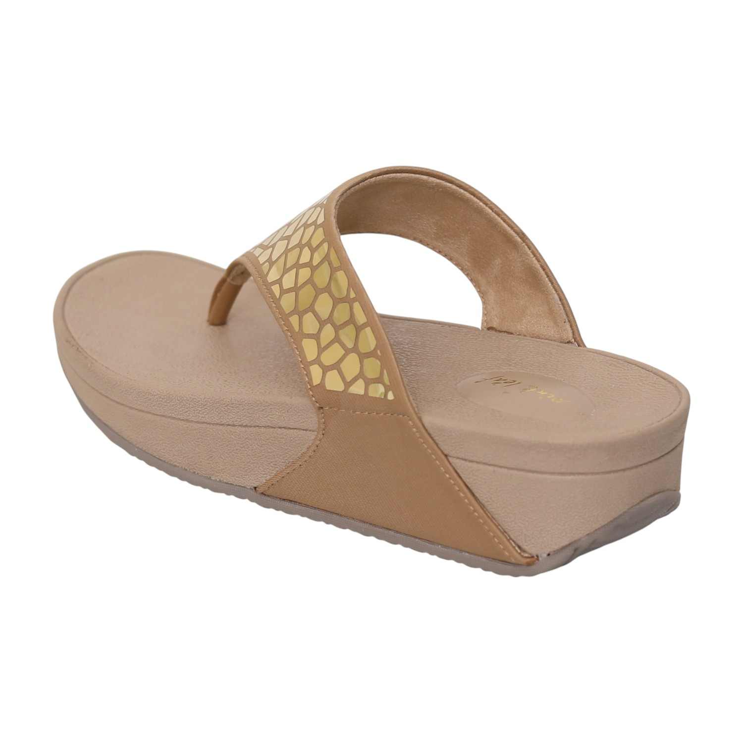 Womens Sand  Mirror Thong Wedges