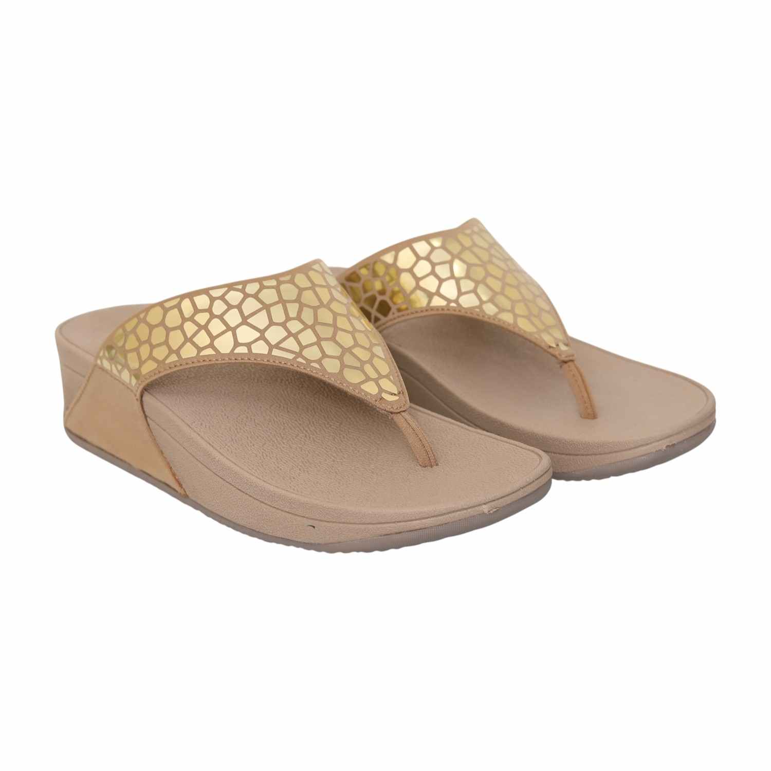 Womens Sand  Mirror Thong Wedges