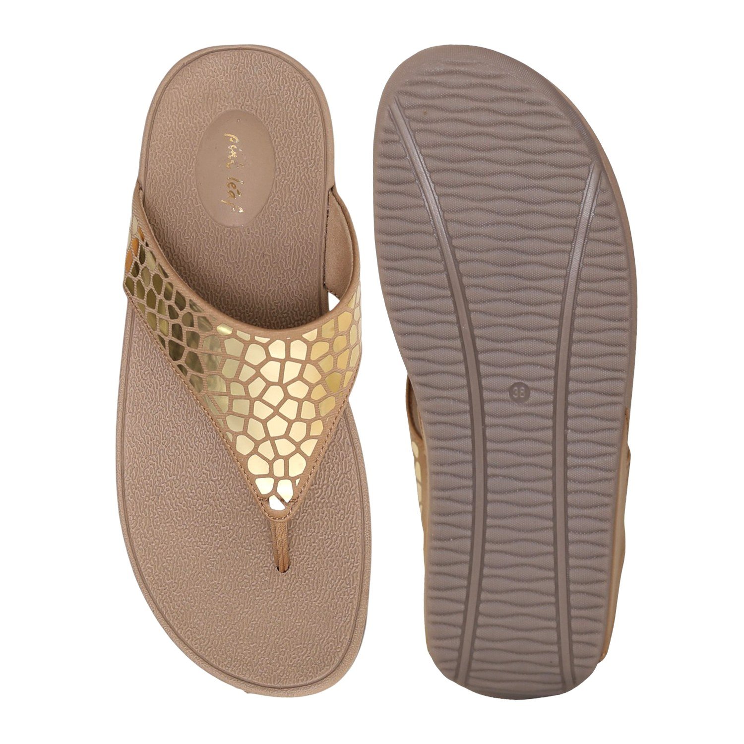 Womens Sand  Mirror Thong Wedges