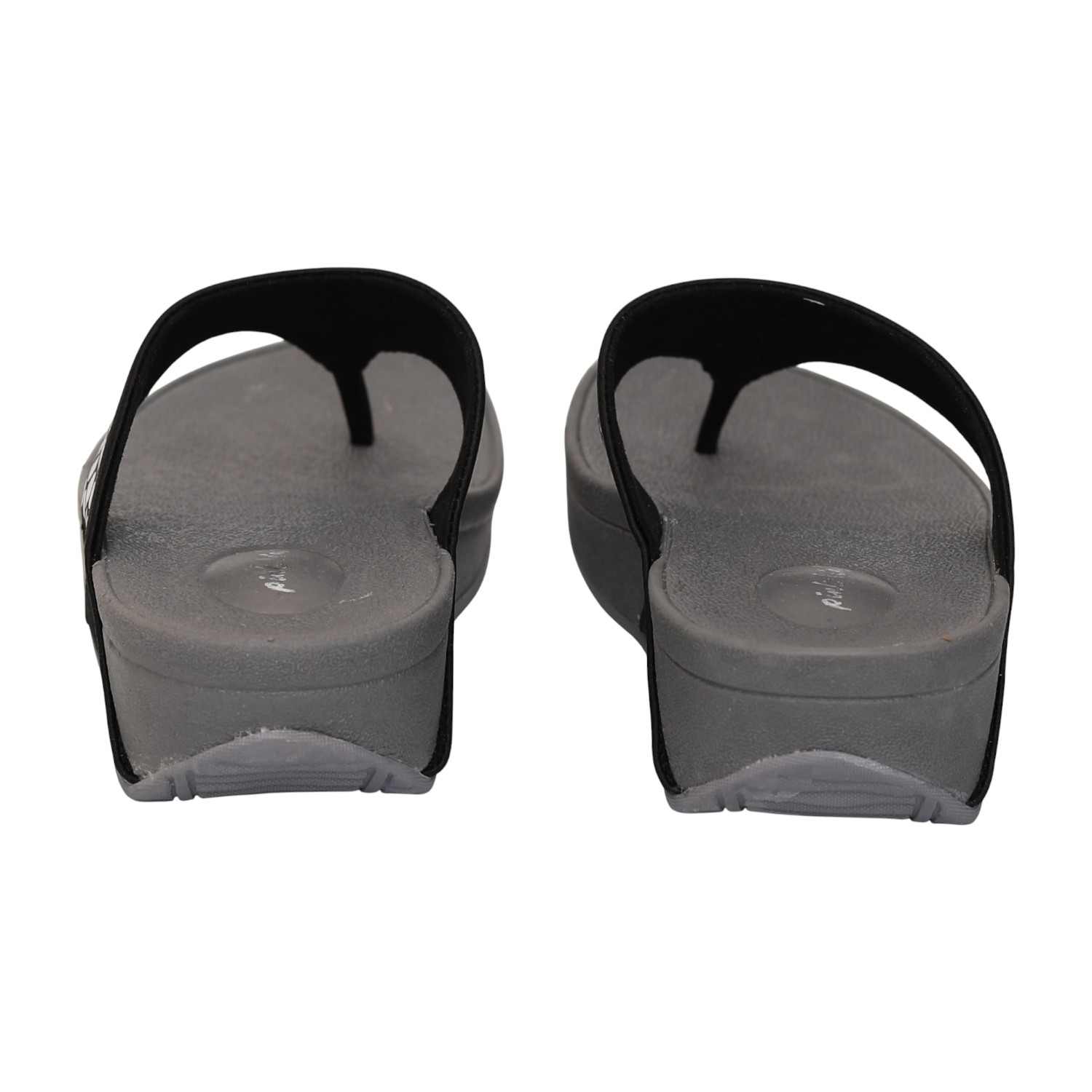 Womens Black Mirror Thong Wedges