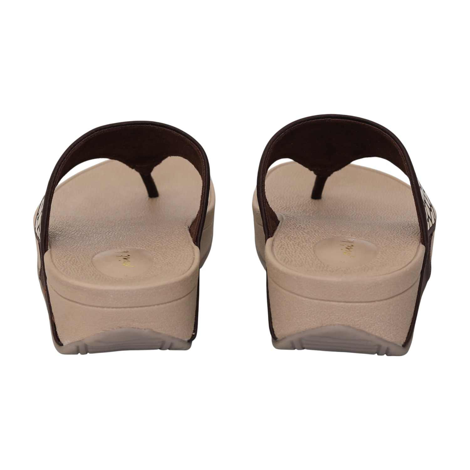 Womens Bronze  Mirror Thong Wedges