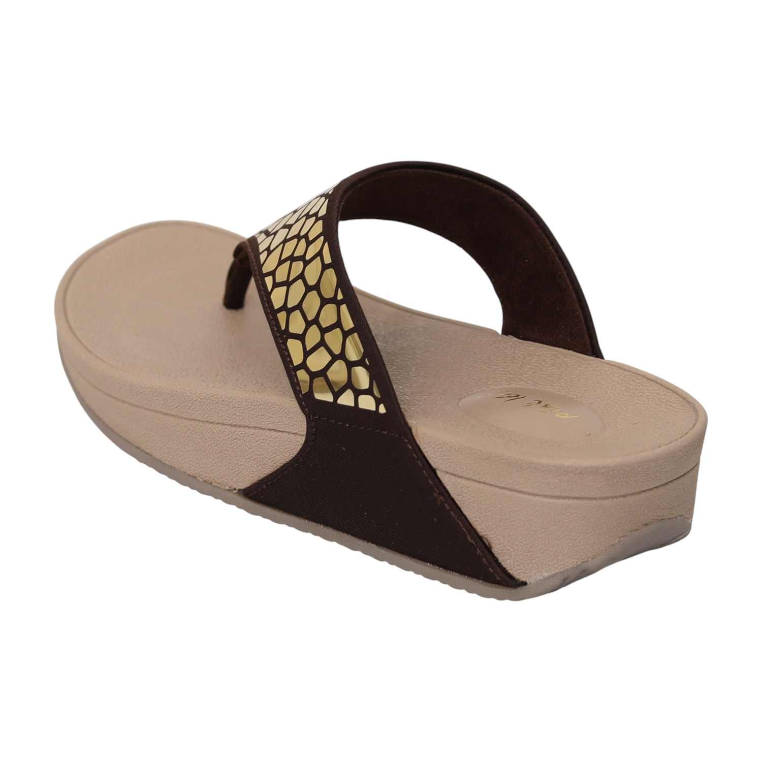 Womens Bronze  Mirror Thong Wedges