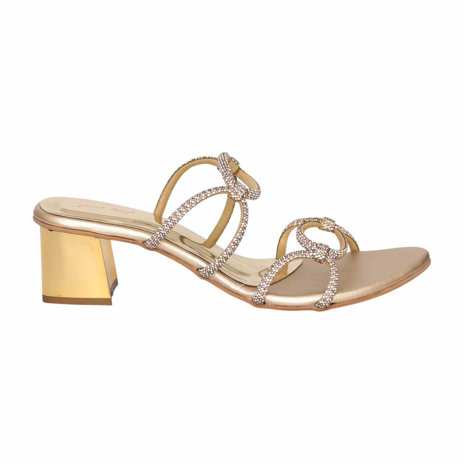 Women's Aurora Gold Glitter Block Heels