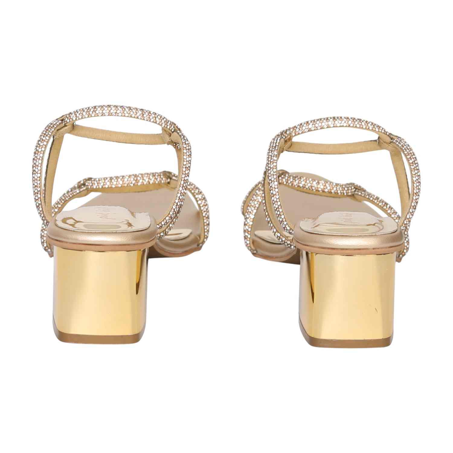 Women's Aurora Gold Glitter Block Heels