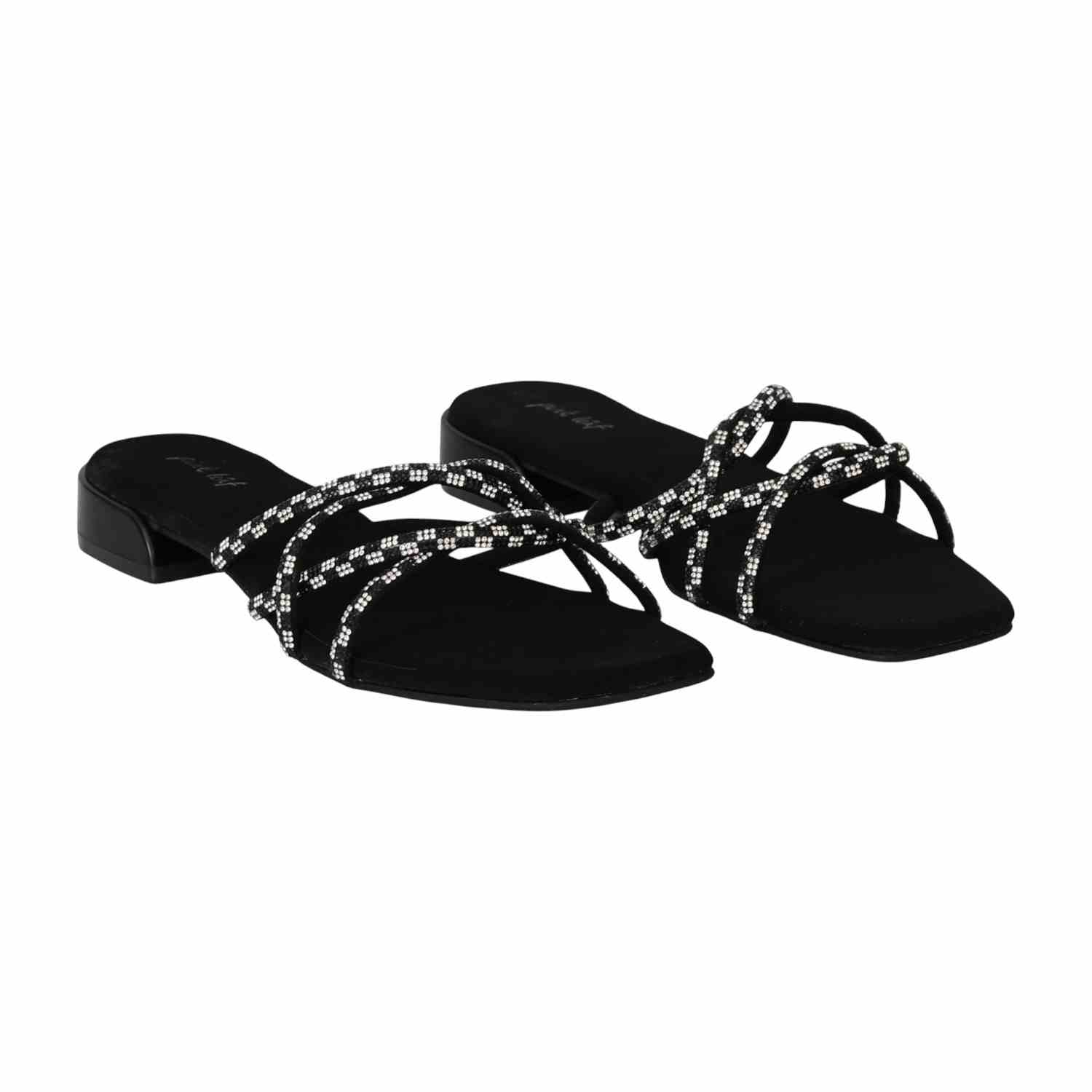 Women Black Dazzle Evening Sandals