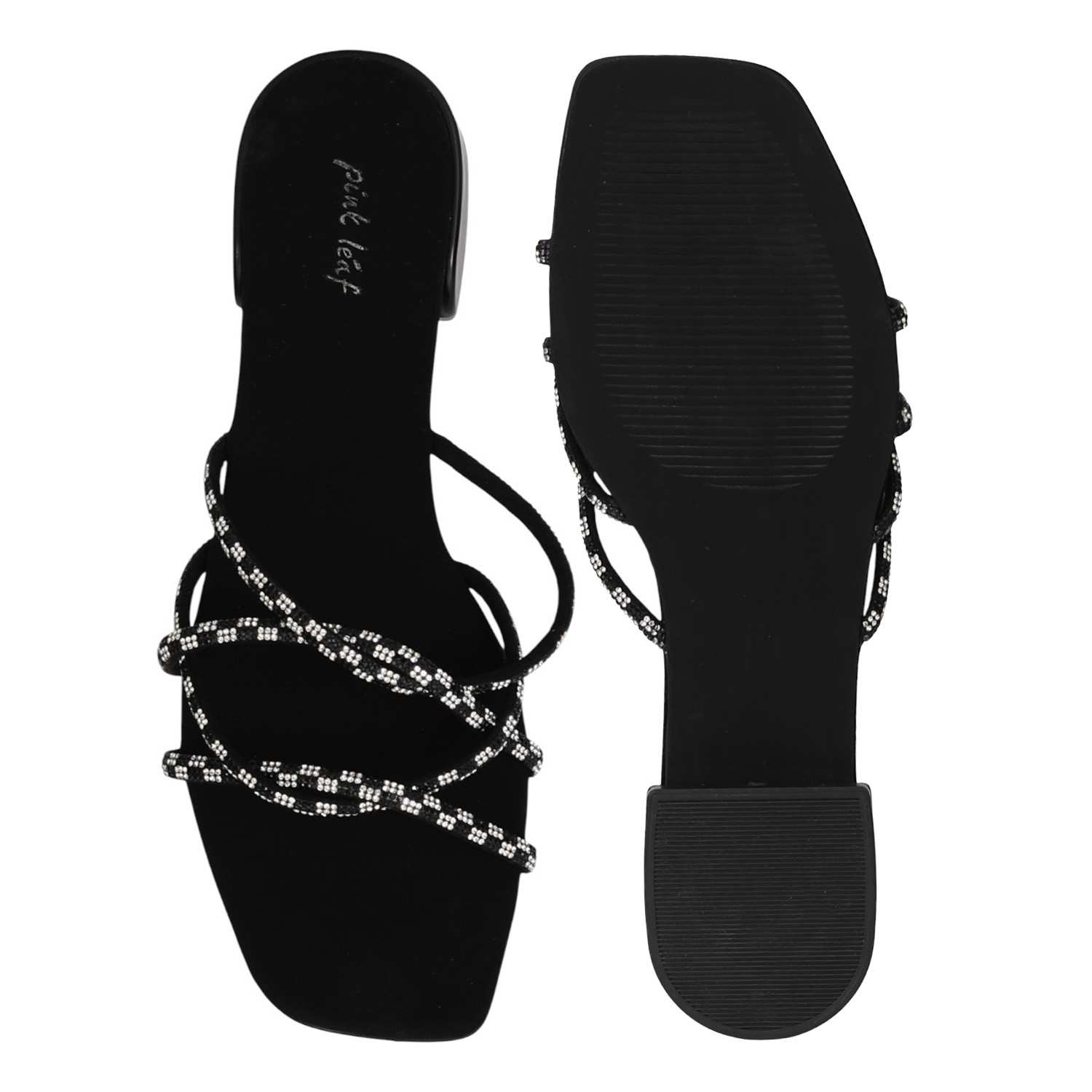Women Black Dazzle Evening Sandals