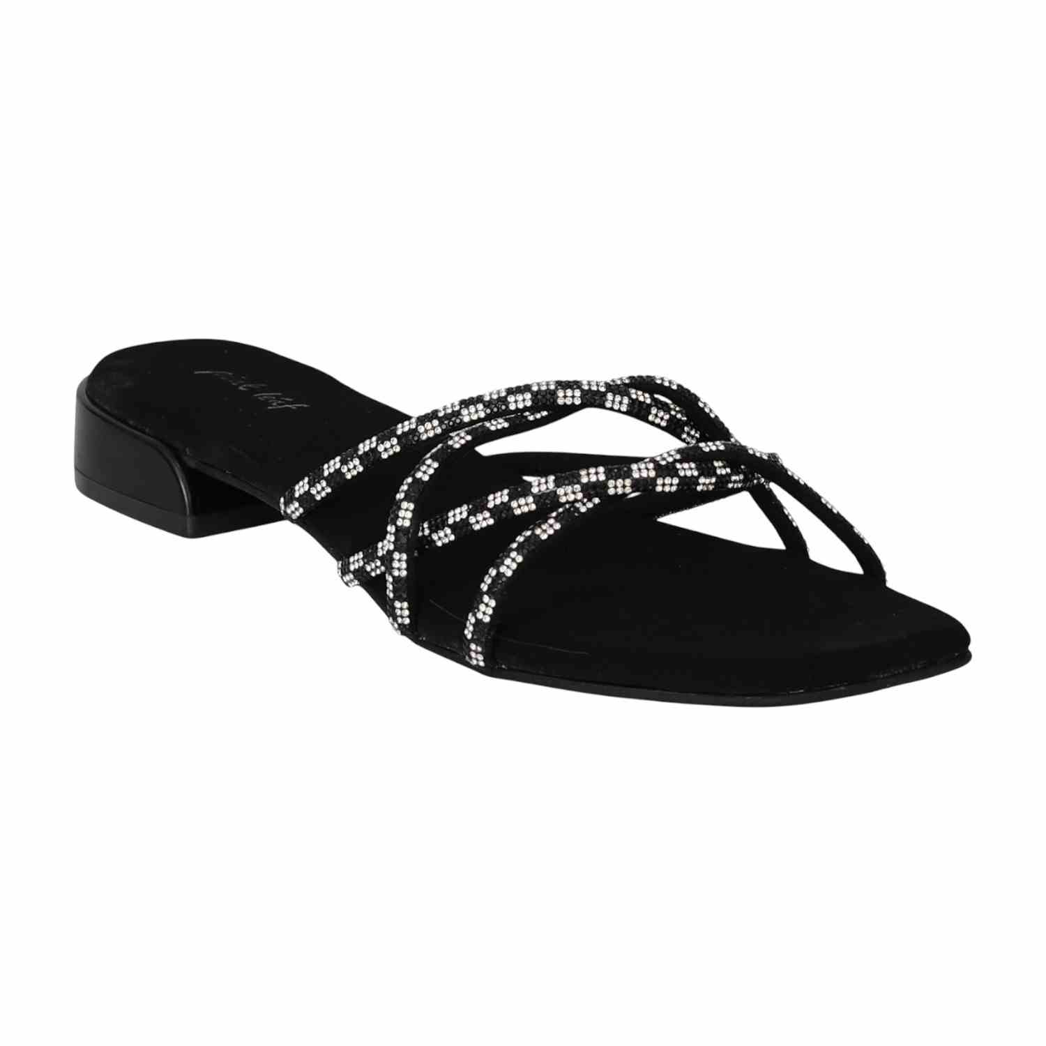 Women Black Dazzle Evening Sandals